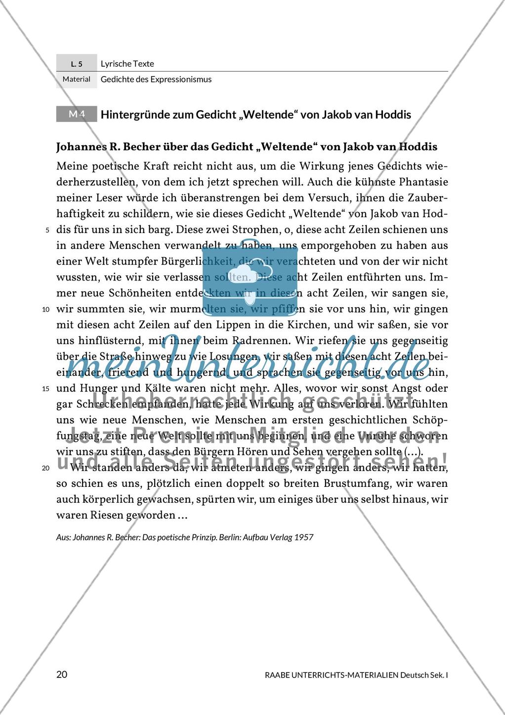 Expressionistische Lyrik - Jakob van Hoddis: Weltende Preview 15