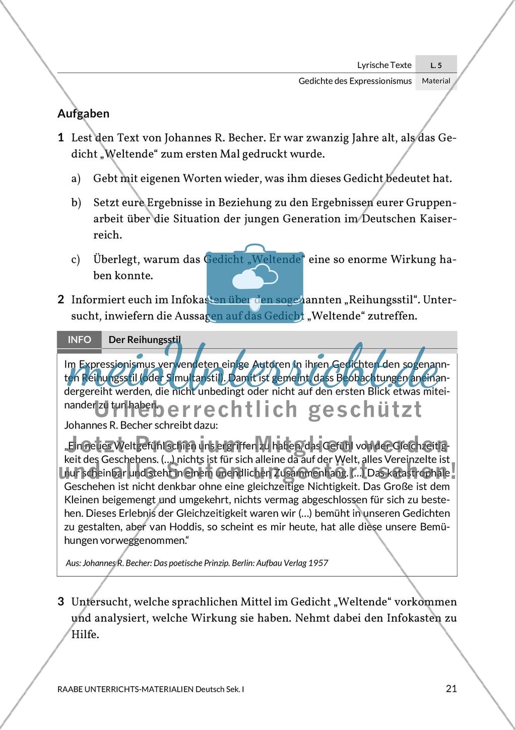 Expressionistische Lyrik - Jakob van Hoddis: Weltende Preview 16