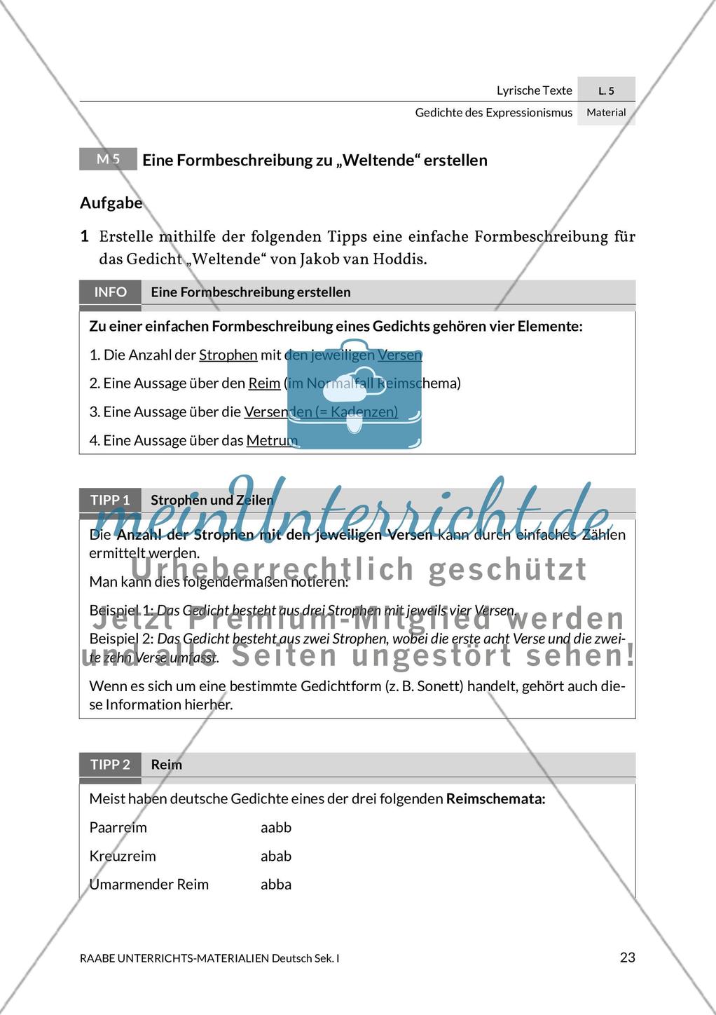 Expressionistische Lyrik - Jakob van Hoddis: Weltende Preview 18