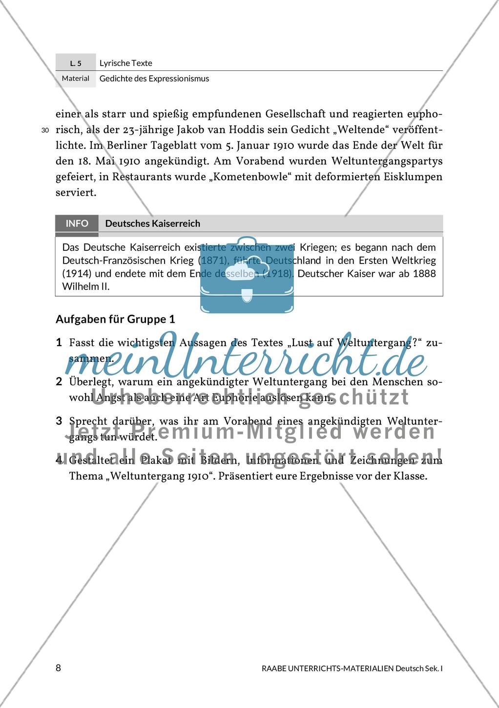 Expressionistische Lyrik - Jakob van Hoddis: Weltende Preview 3