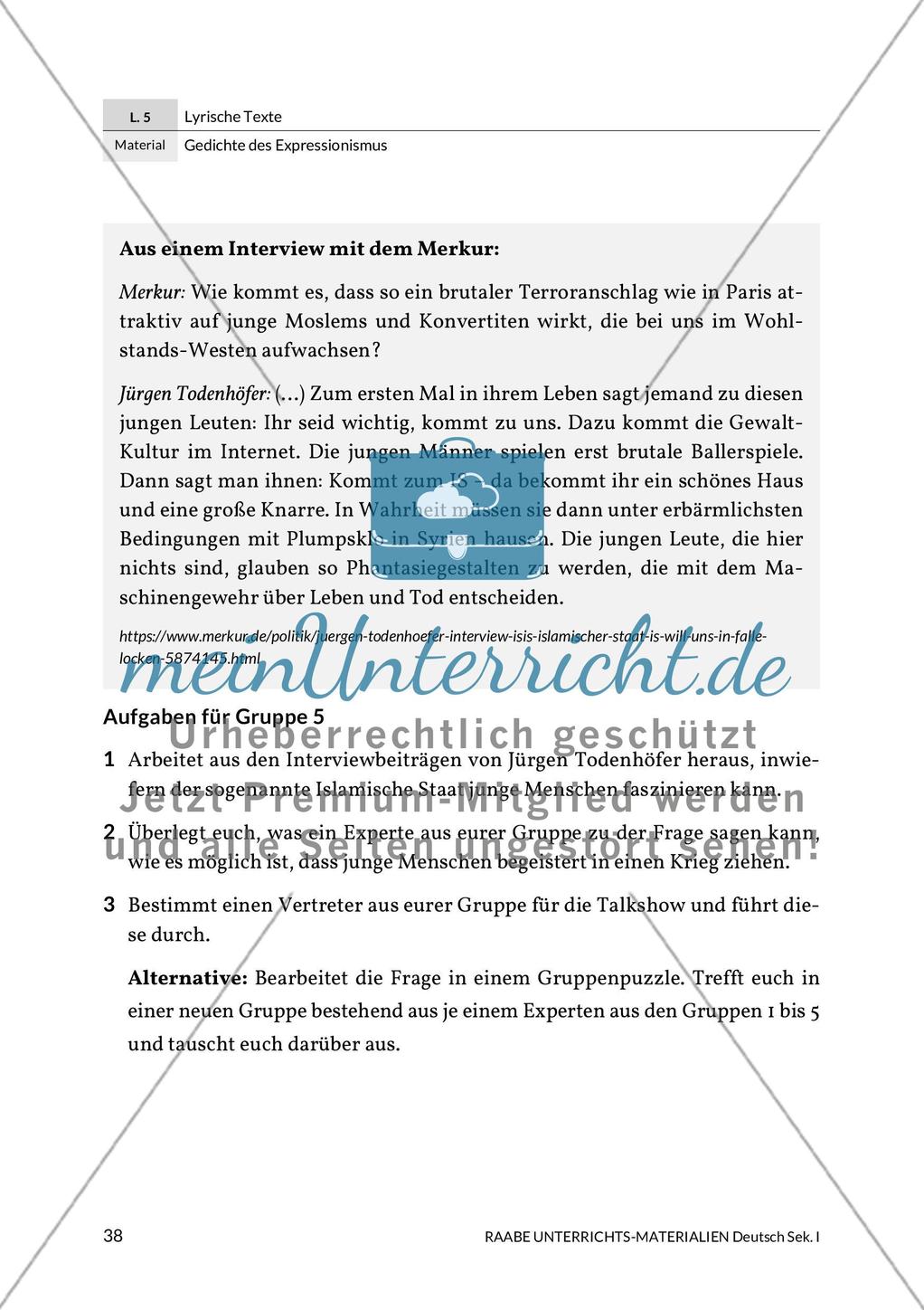 Expressionistische Lyrik - Richard Dehmel: Deutschlands Fahnenlied und Ernst Stadler: Sterben Preview 11