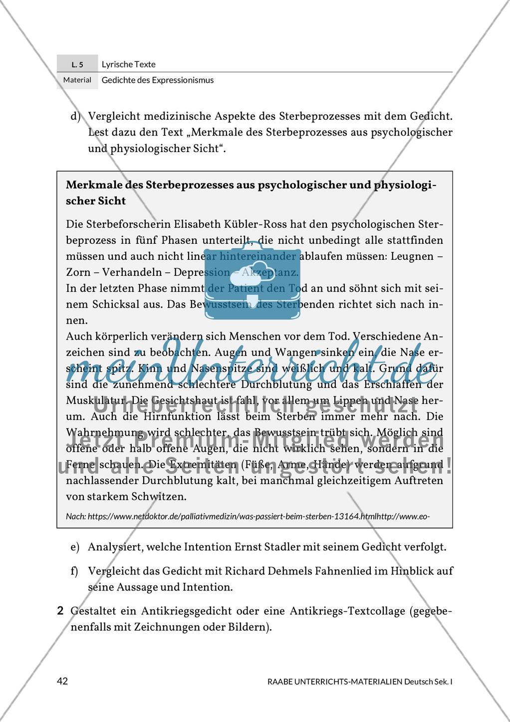 Expressionistische Lyrik - Richard Dehmel: Deutschlands Fahnenlied und Ernst Stadler: Sterben Preview 15