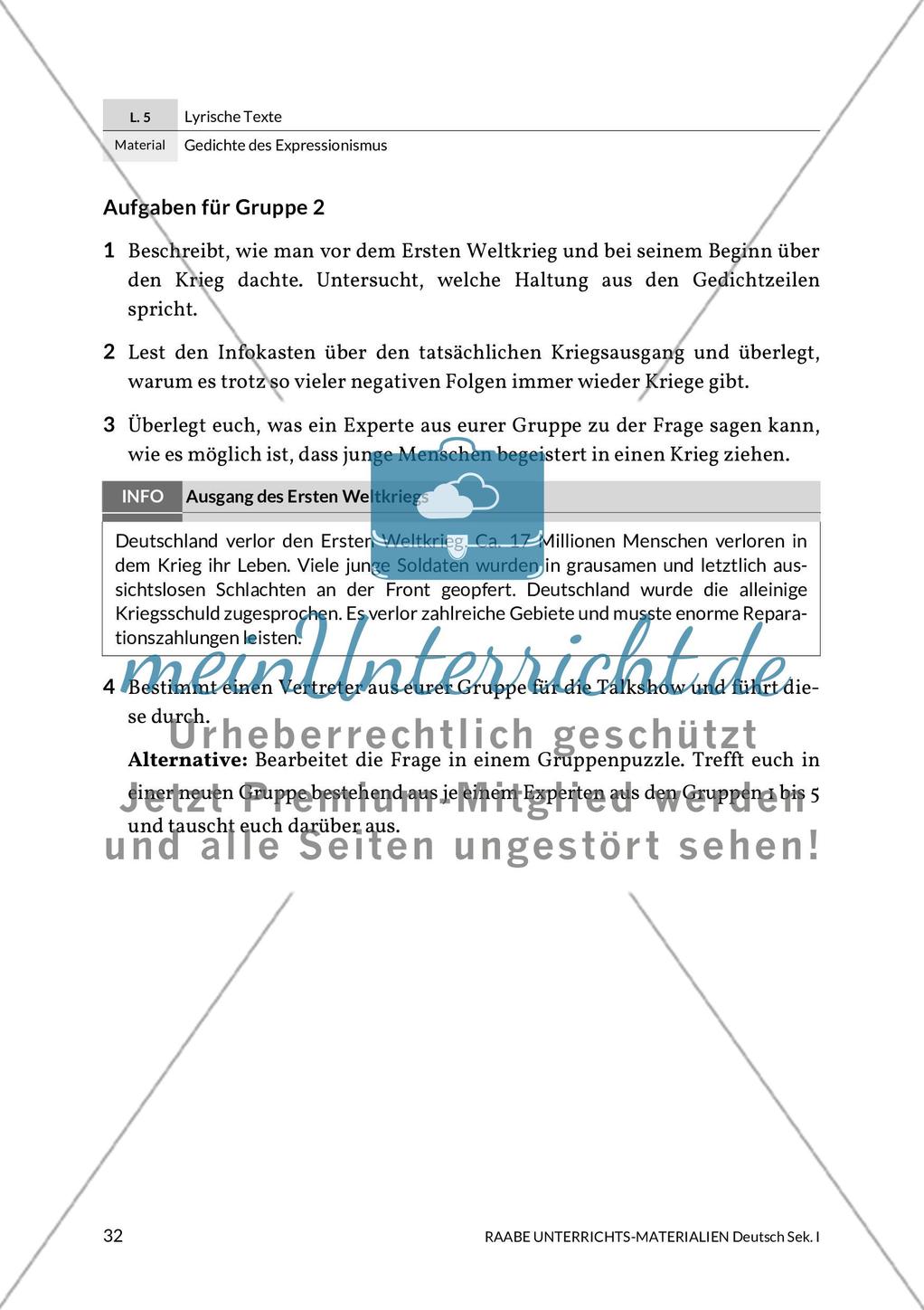 Expressionistische Lyrik - Richard Dehmel: Deutschlands Fahnenlied und Ernst Stadler: Sterben Preview 5