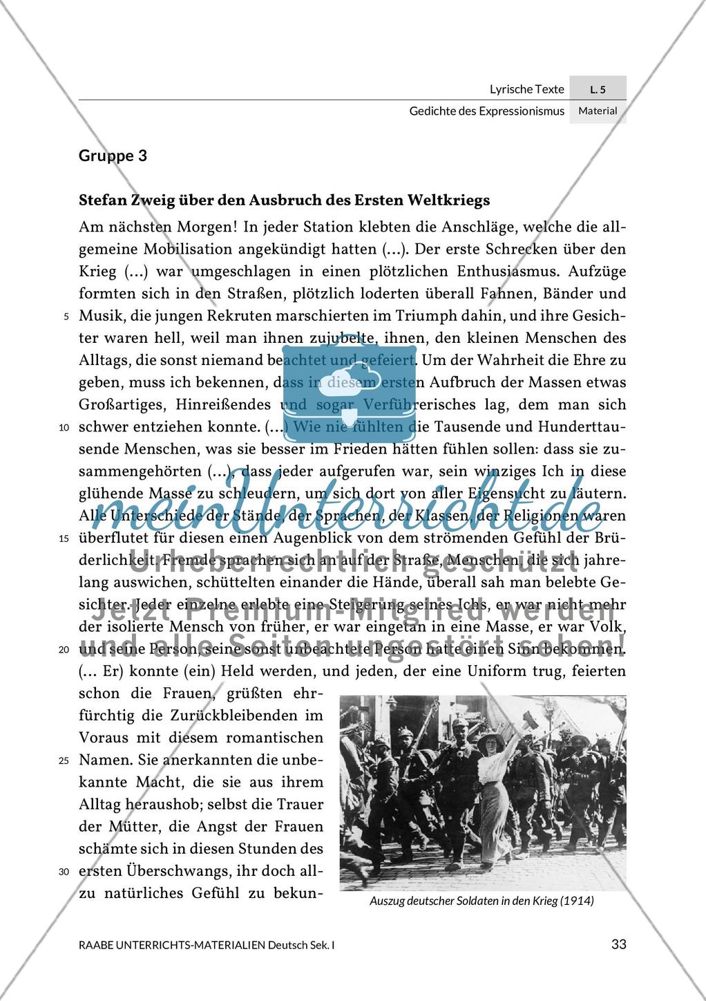 Expressionistische Lyrik - Richard Dehmel: Deutschlands Fahnenlied und Ernst Stadler: Sterben Preview 6