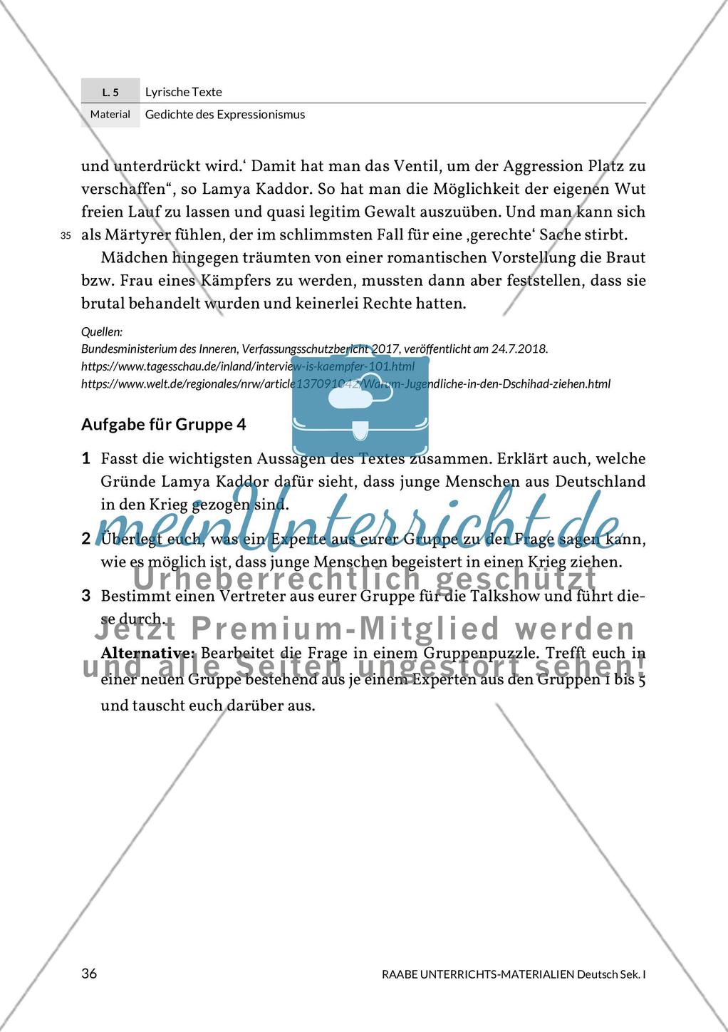 Expressionistische Lyrik - Richard Dehmel: Deutschlands Fahnenlied und Ernst Stadler: Sterben Preview 9