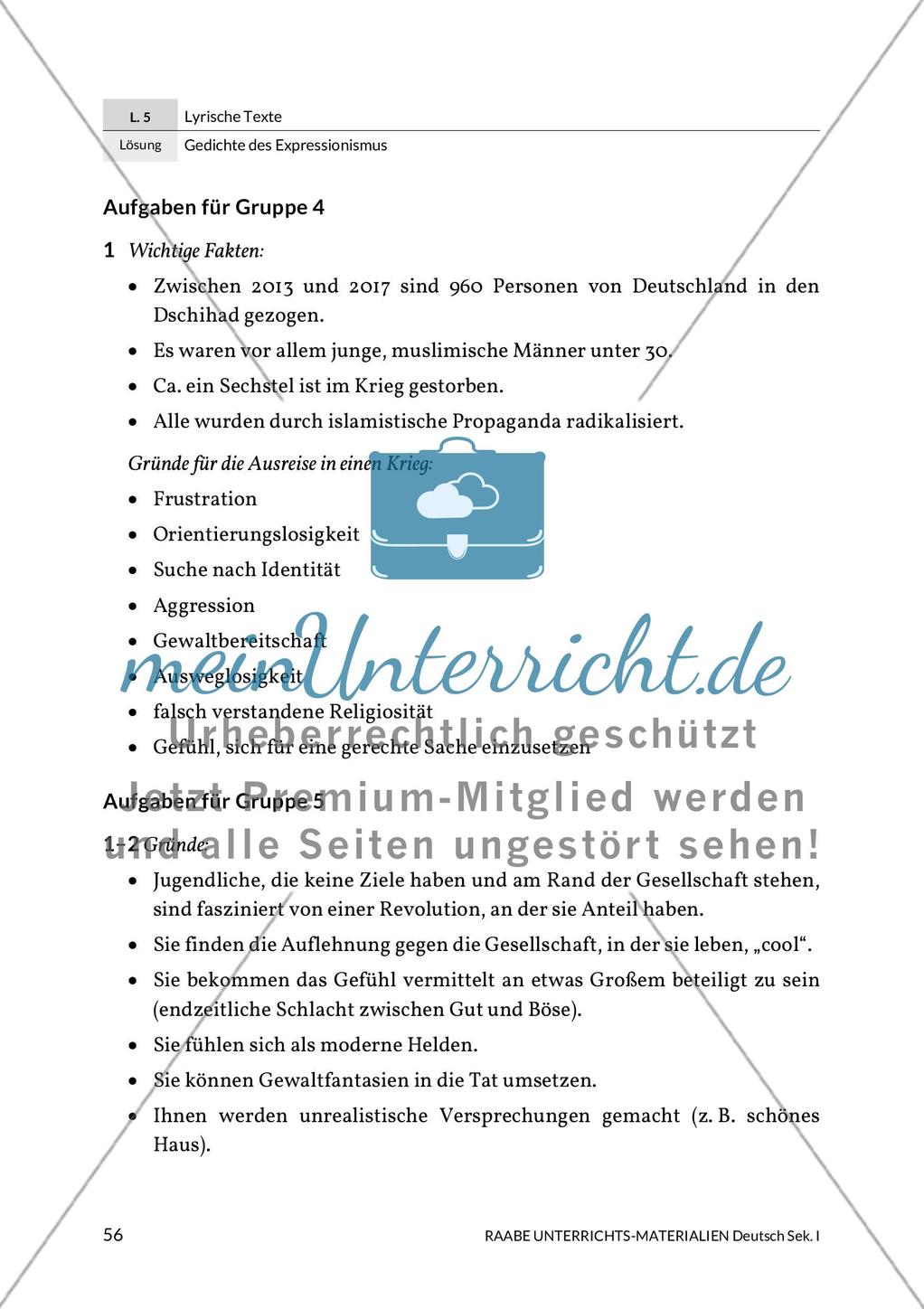 Lösungen zu Richard Dehmel: Deutschlands Fahnenlied und Ernst Stadler: Sterben Preview 4
