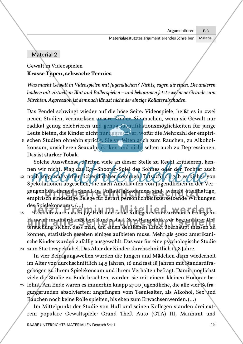 Argumentierendes Schreiben - Rede zum Thema Gewaltdarstellungen in den Medien Preview 10