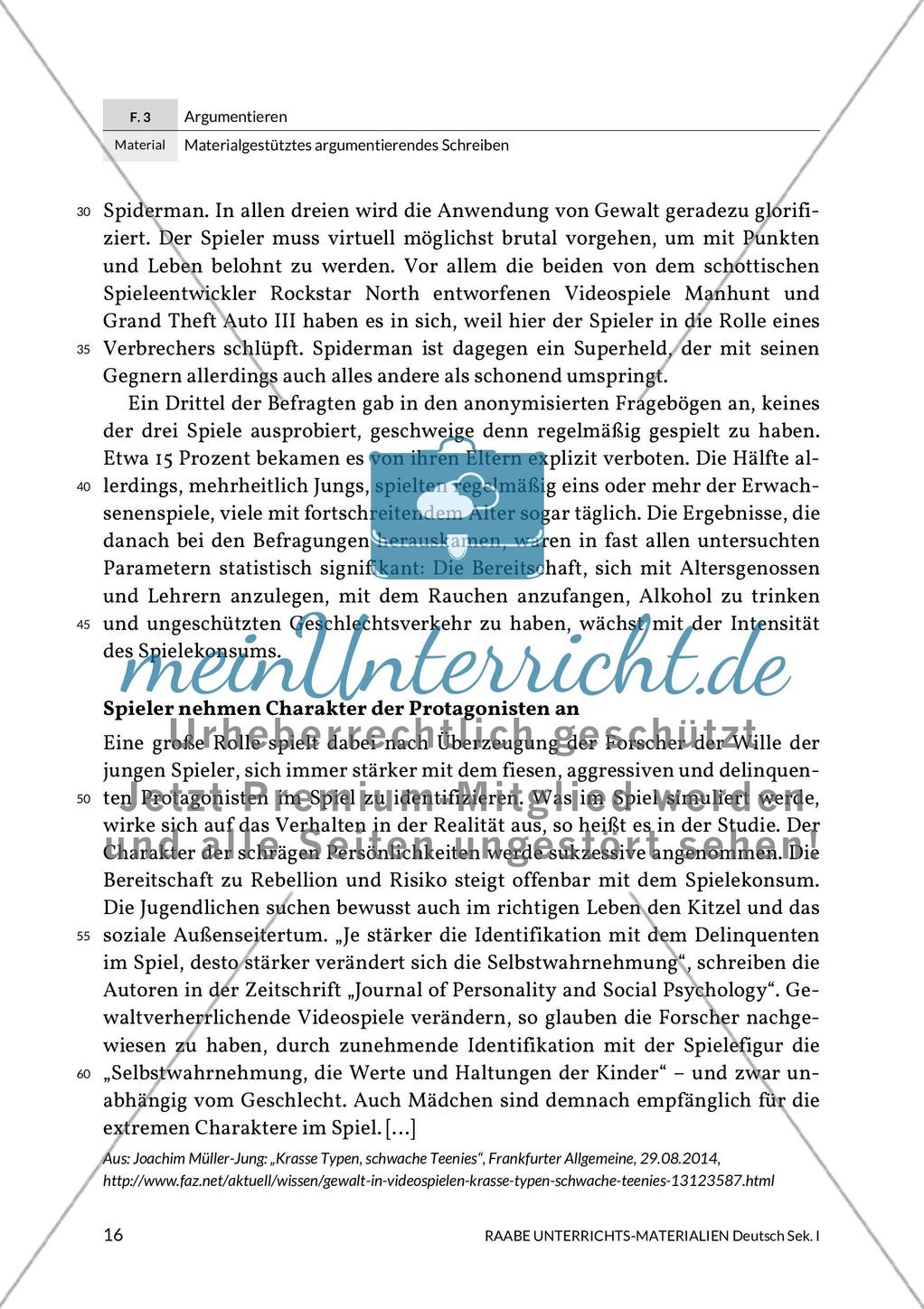 Argumentierendes Schreiben - Rede zum Thema Gewaltdarstellungen in den Medien Preview 11