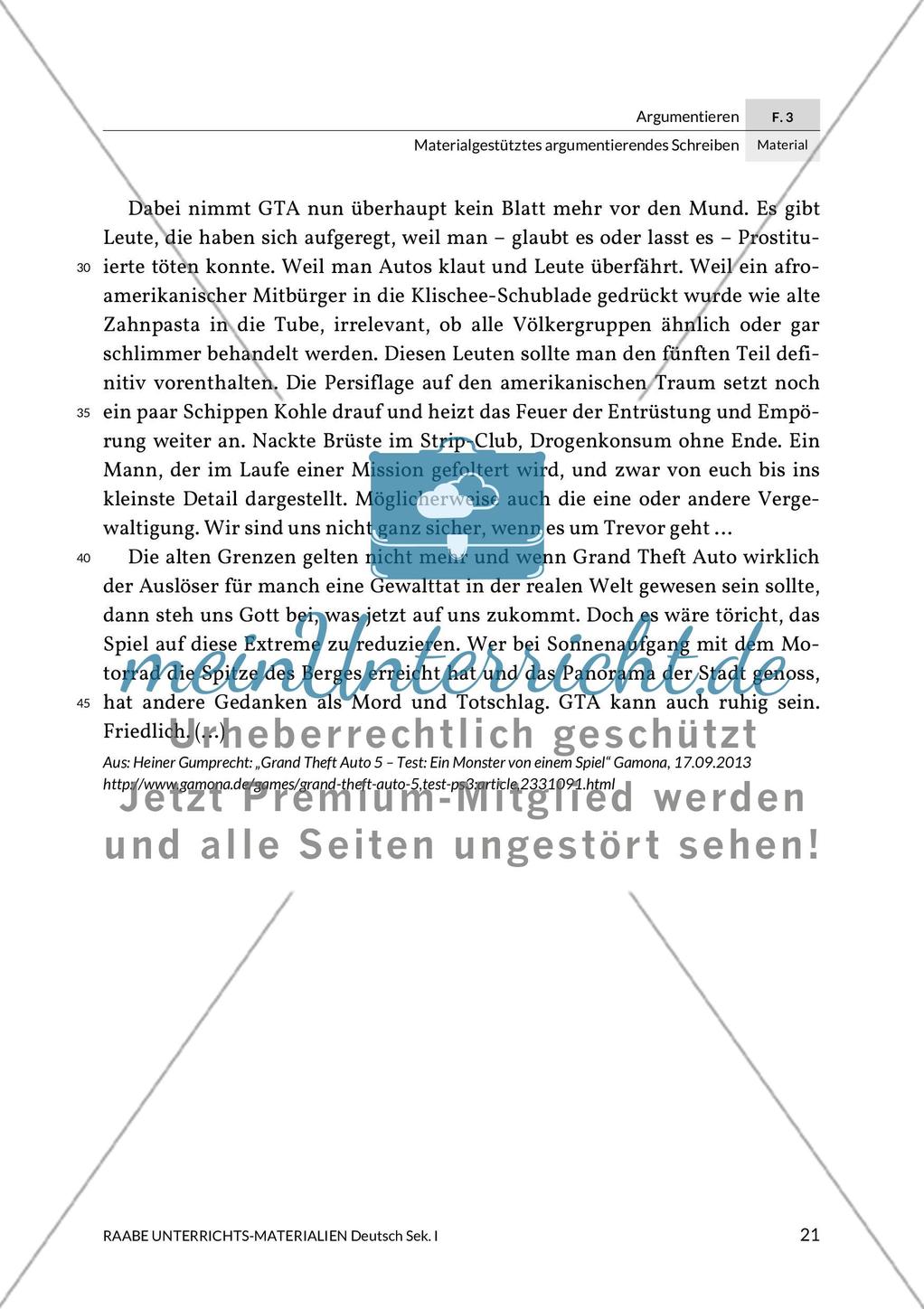Argumentierendes Schreiben - Rede zum Thema Gewaltdarstellungen in den Medien Preview 16
