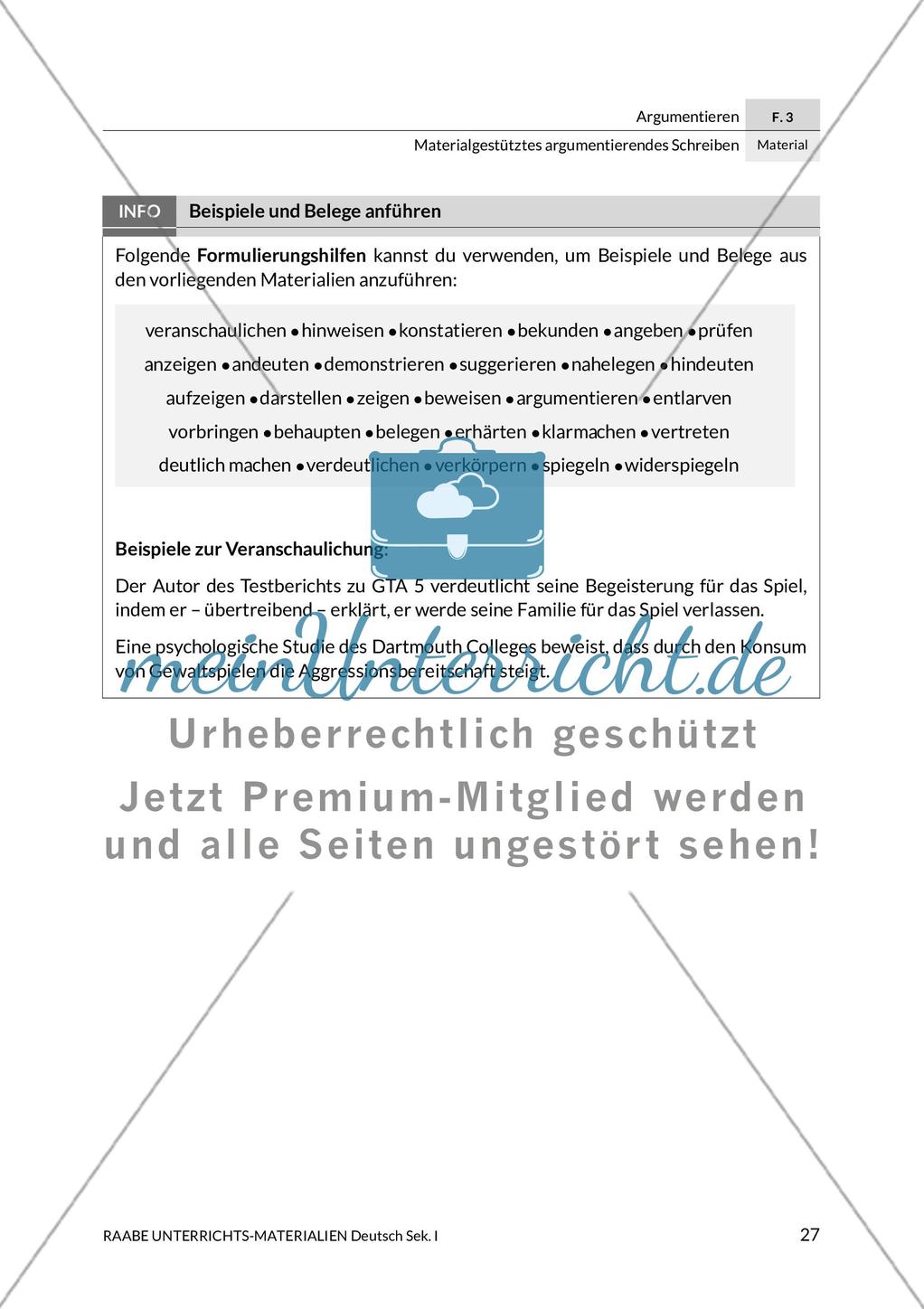 Argumentierendes Schreiben - Rede zum Thema Gewaltdarstellungen in den Medien Preview 22