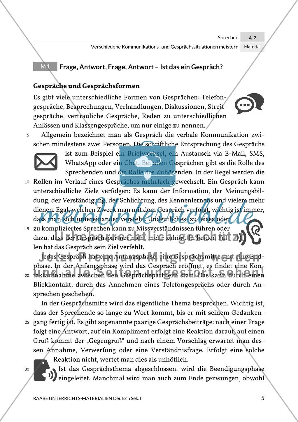 Sprechkompetenz: Gespräche und Gesprächsformen Preview 1