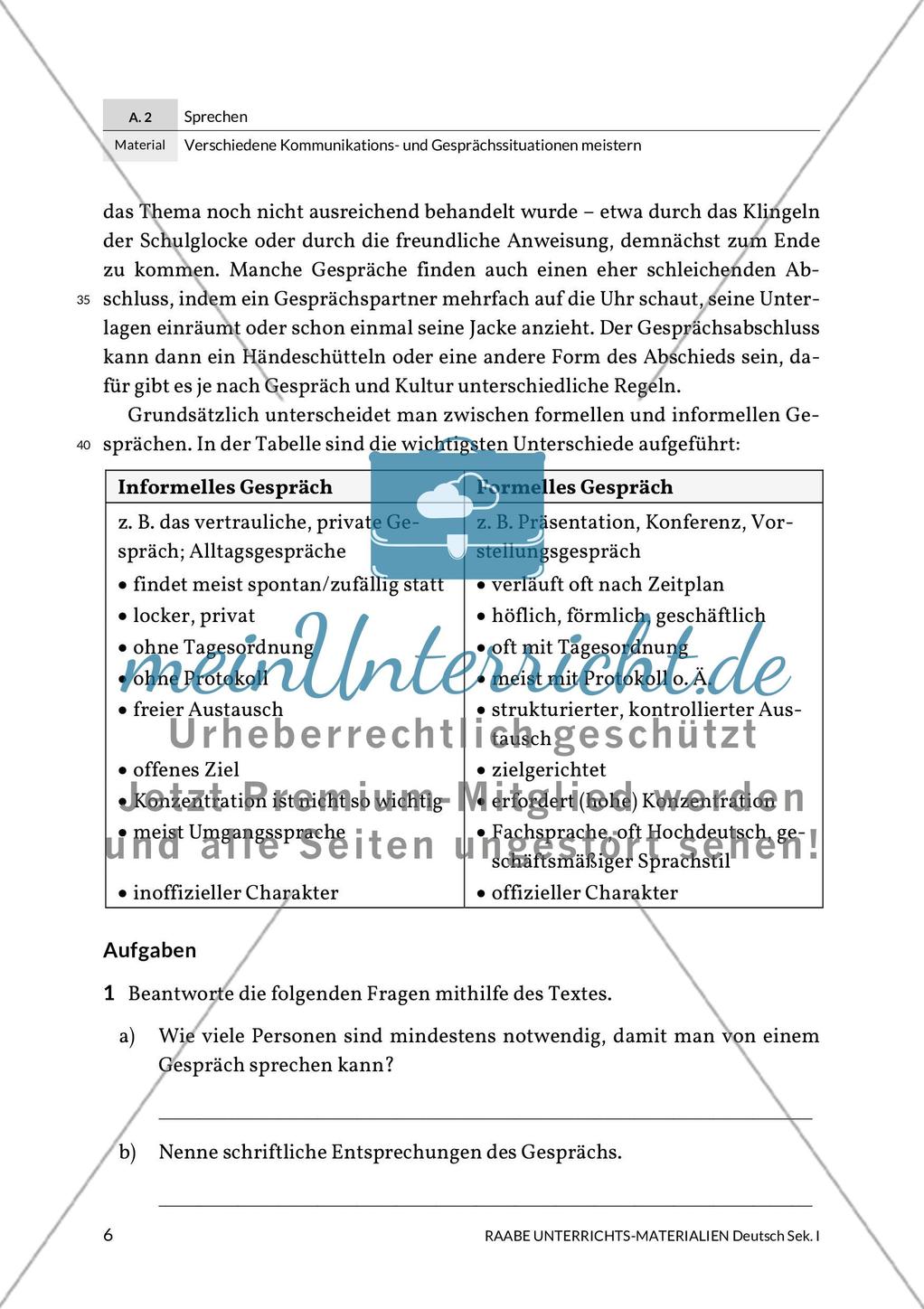 Sprechkompetenz: Gespräche und Gesprächsformen Preview 2