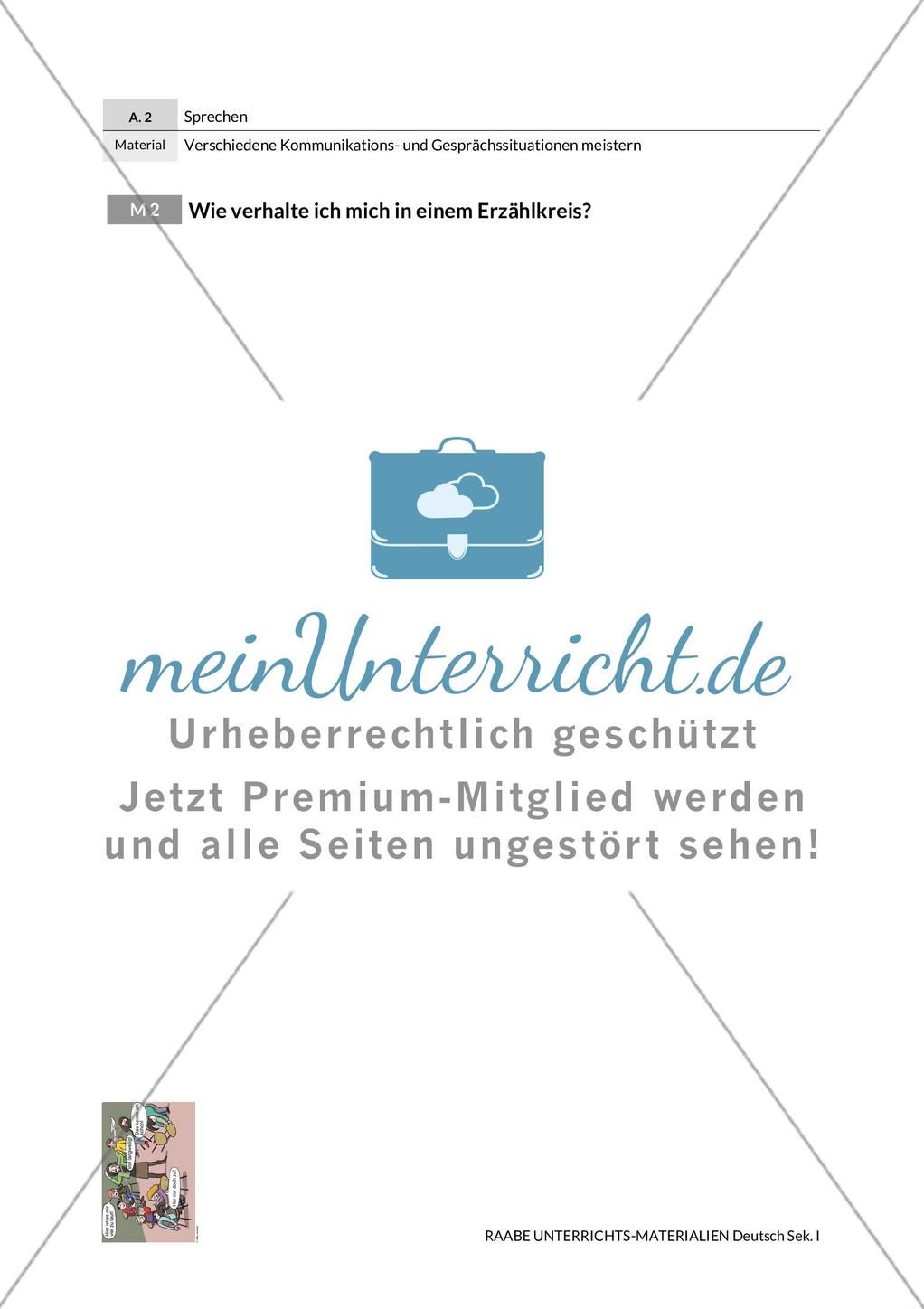 Sprechkompetenz: Erzählkreis Preview 1