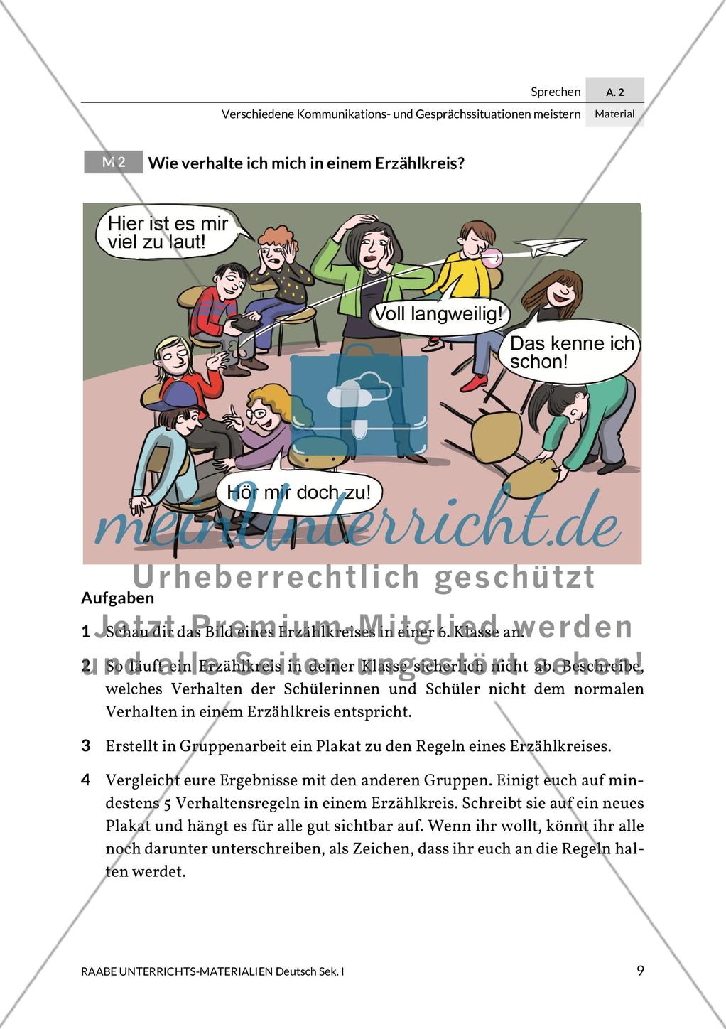 Sprechkompetenz: Erzählkreis Preview 2