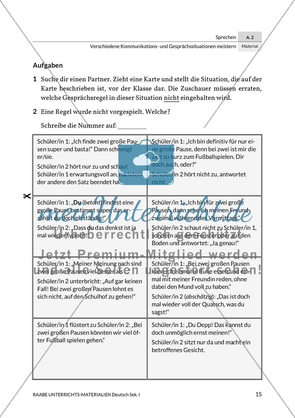 Sprechkompetenz: Einhaltung von Gesprächsregeln Preview 2