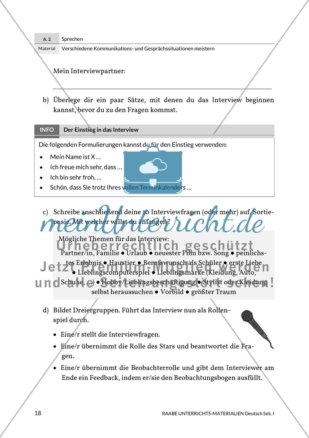 Sprechkompetenz: Führen von Interviews Preview 3