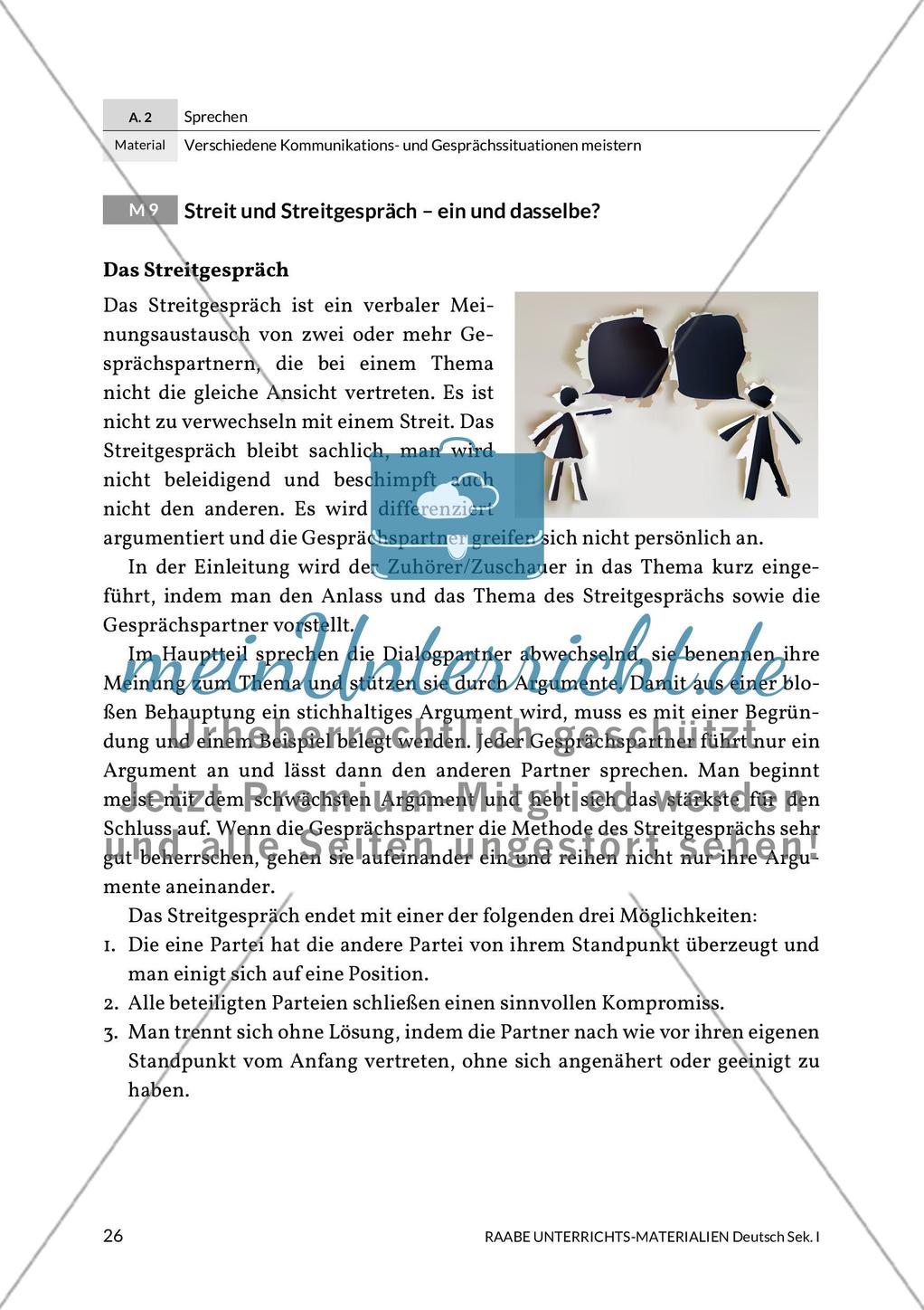 Sprechkompetenz: Streitgespräche Preview 1