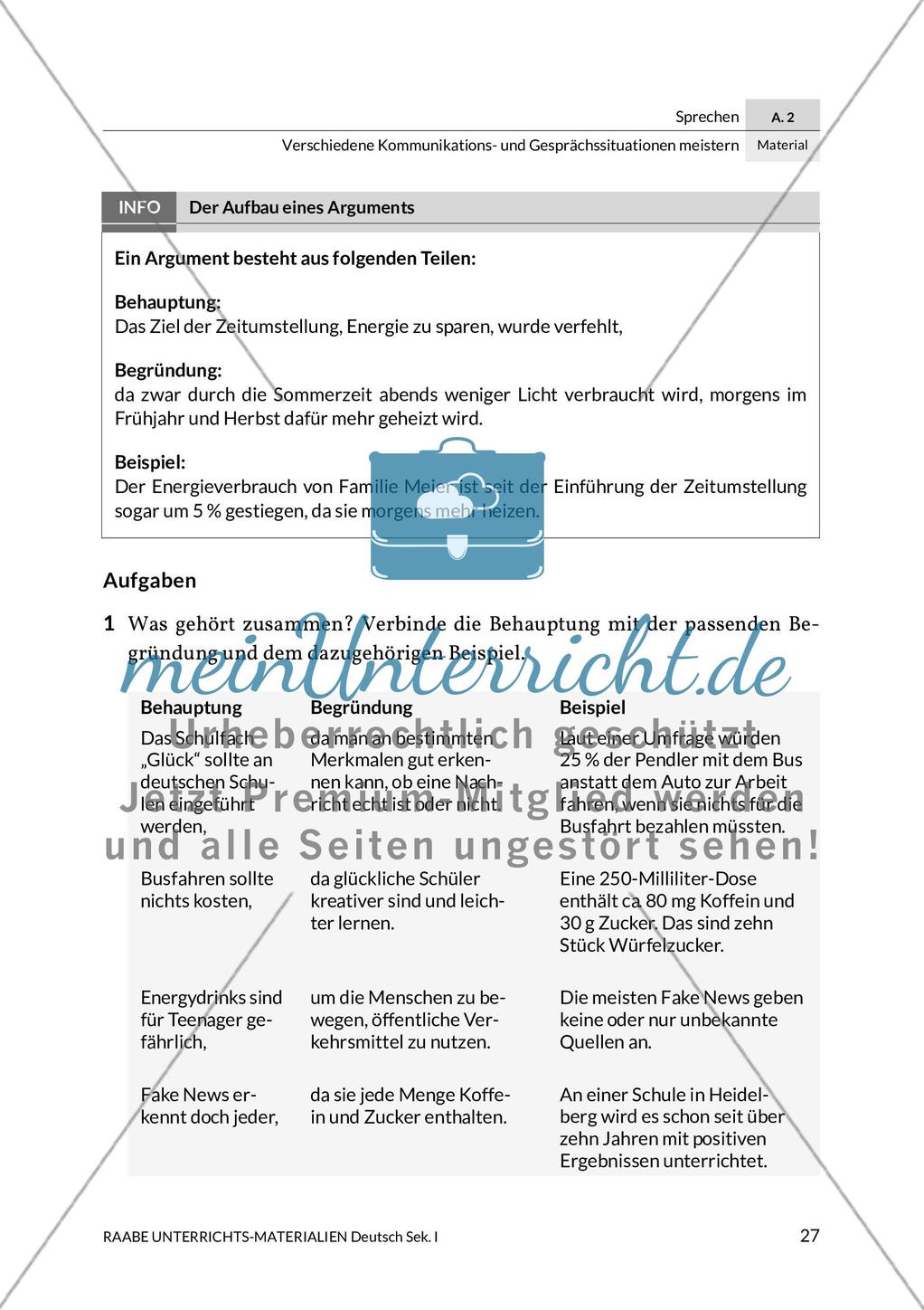 Sprechkompetenz: Streitgespräche Preview 2