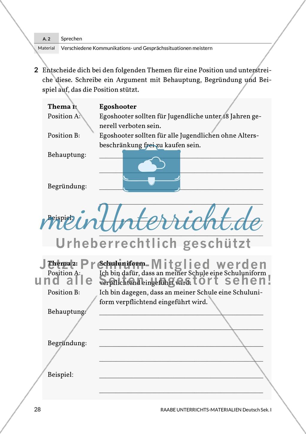 Sprechkompetenz: Streitgespräche Preview 3