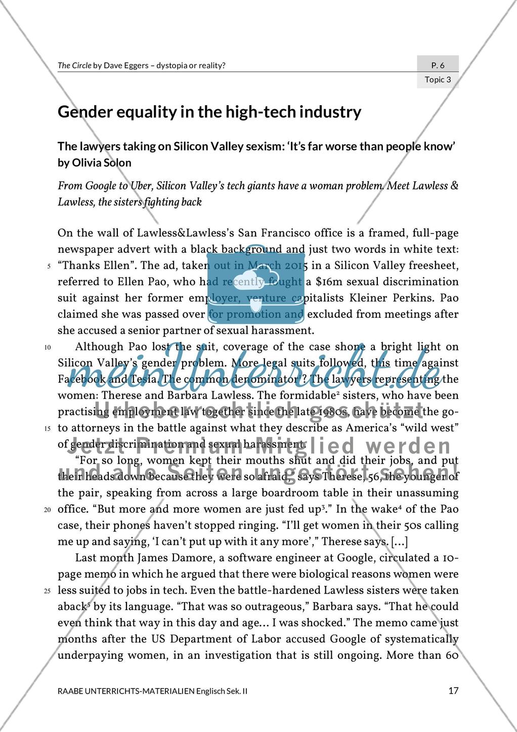 Dave Eggers: The Circle - Gender equality in the high-tech industry Preview 1