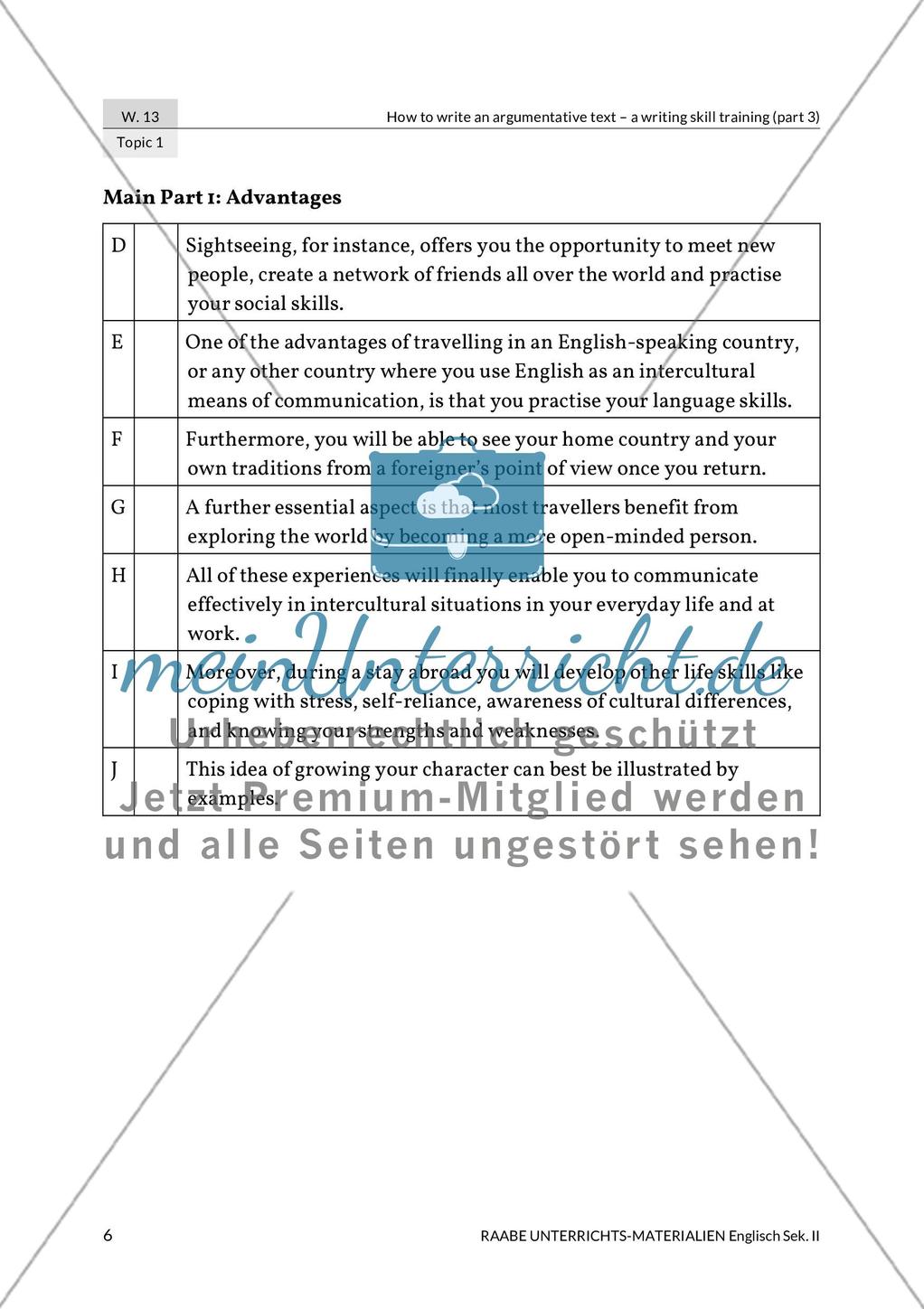 Writing skill training: Argumentative text - Structure Preview 4