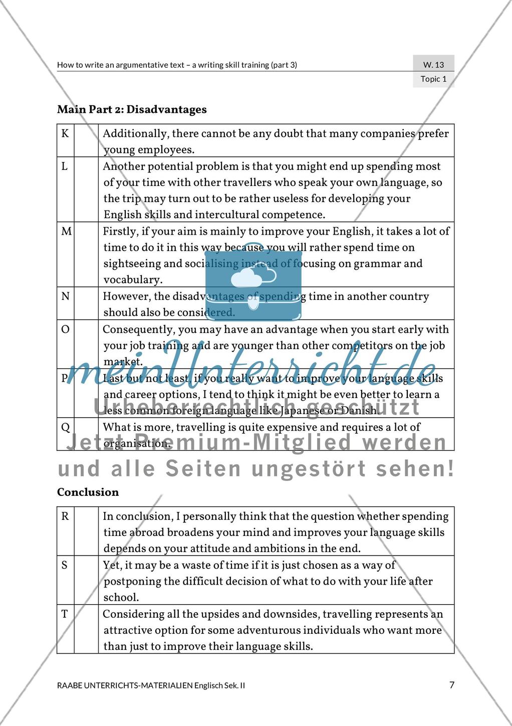 Writing skill training: Argumentative text - Structure Preview 5