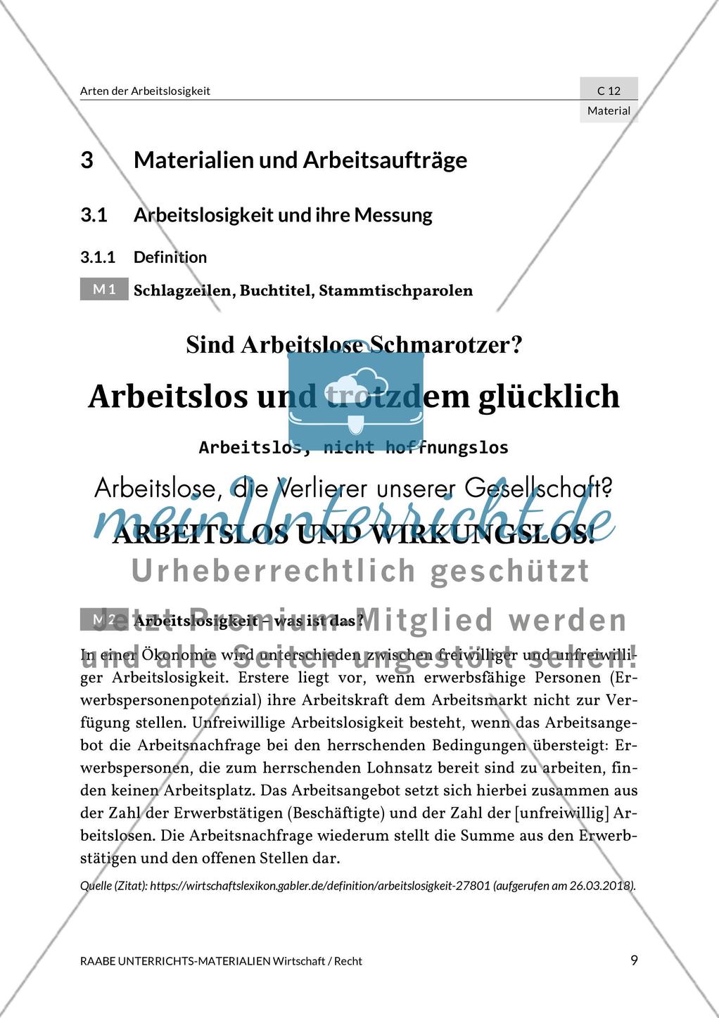 Arten der Arbeitslosigkeit Preview 1
