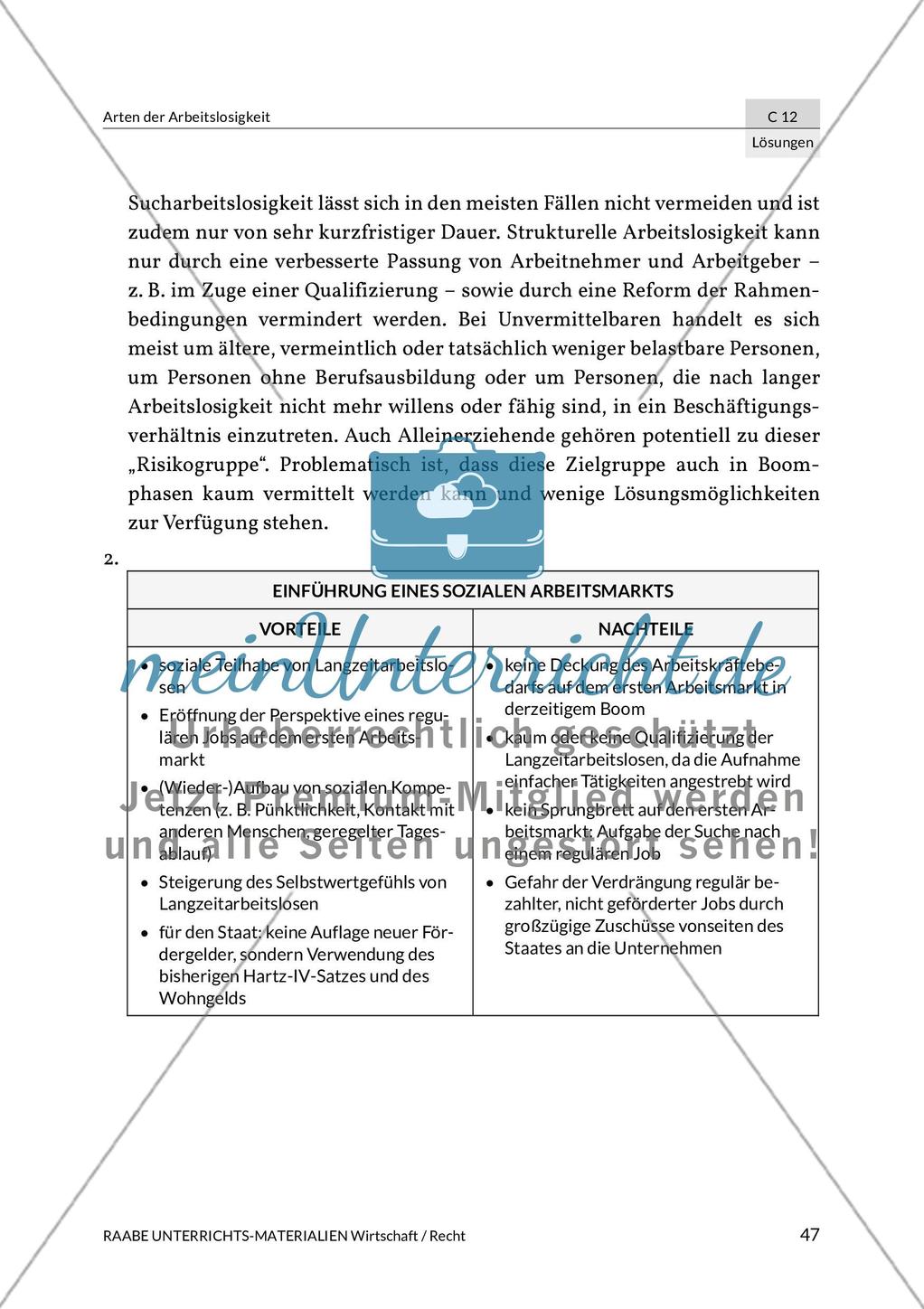 Lösungen: Arten der Arbeitslosigkeit Preview 13