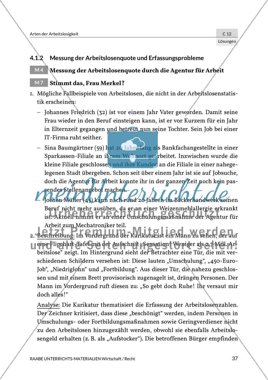 Lösungen: Arten der Arbeitslosigkeit Preview 3