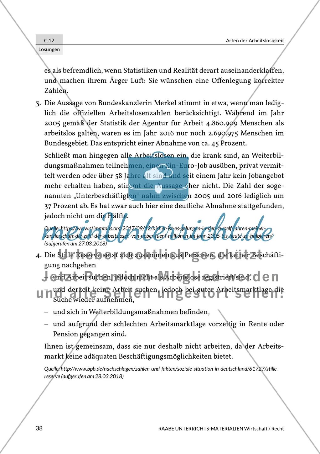 Lösungen: Arten der Arbeitslosigkeit Preview 4