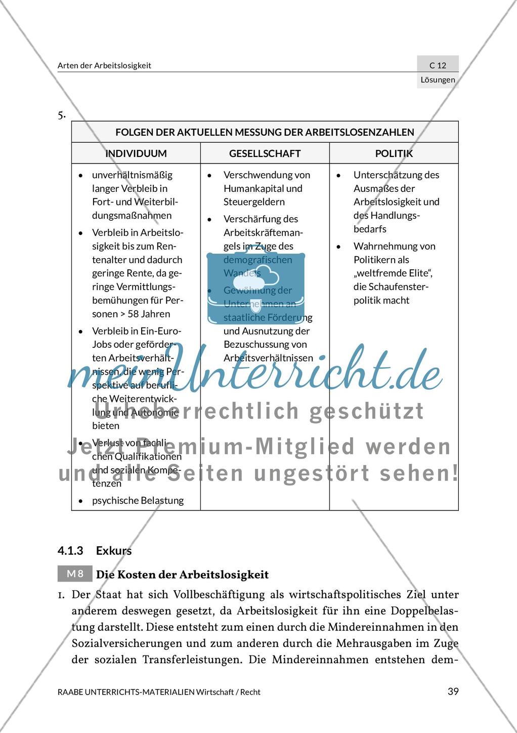 Lösungen: Arten der Arbeitslosigkeit Preview 5