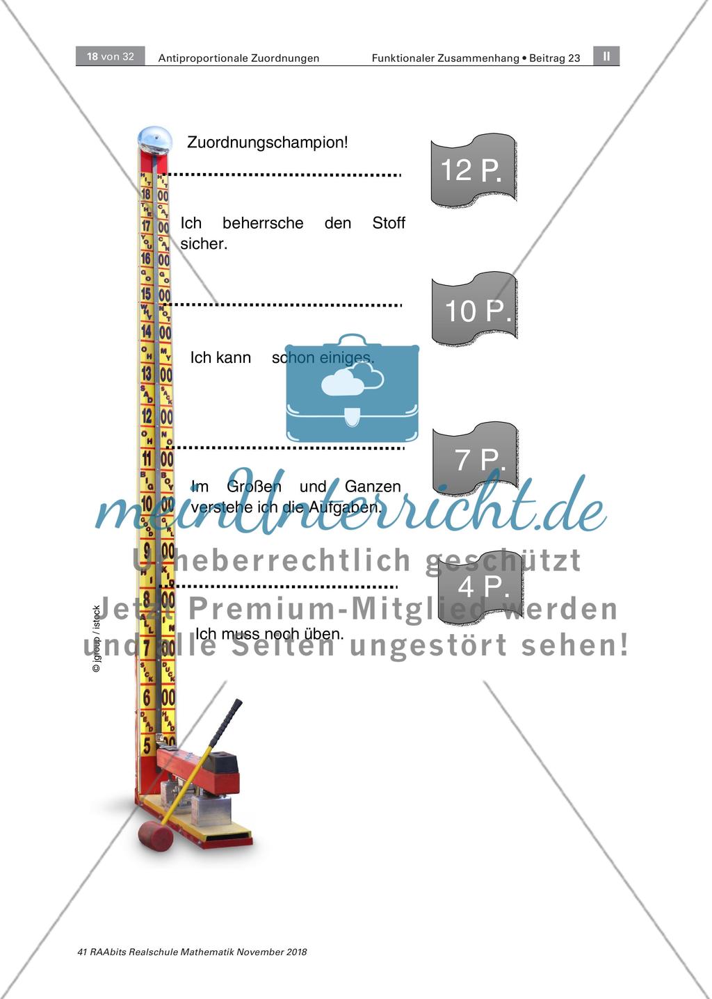 Planung von Events und Reisen: Einführung zu antiproportionalen Zuordnungen Preview 14