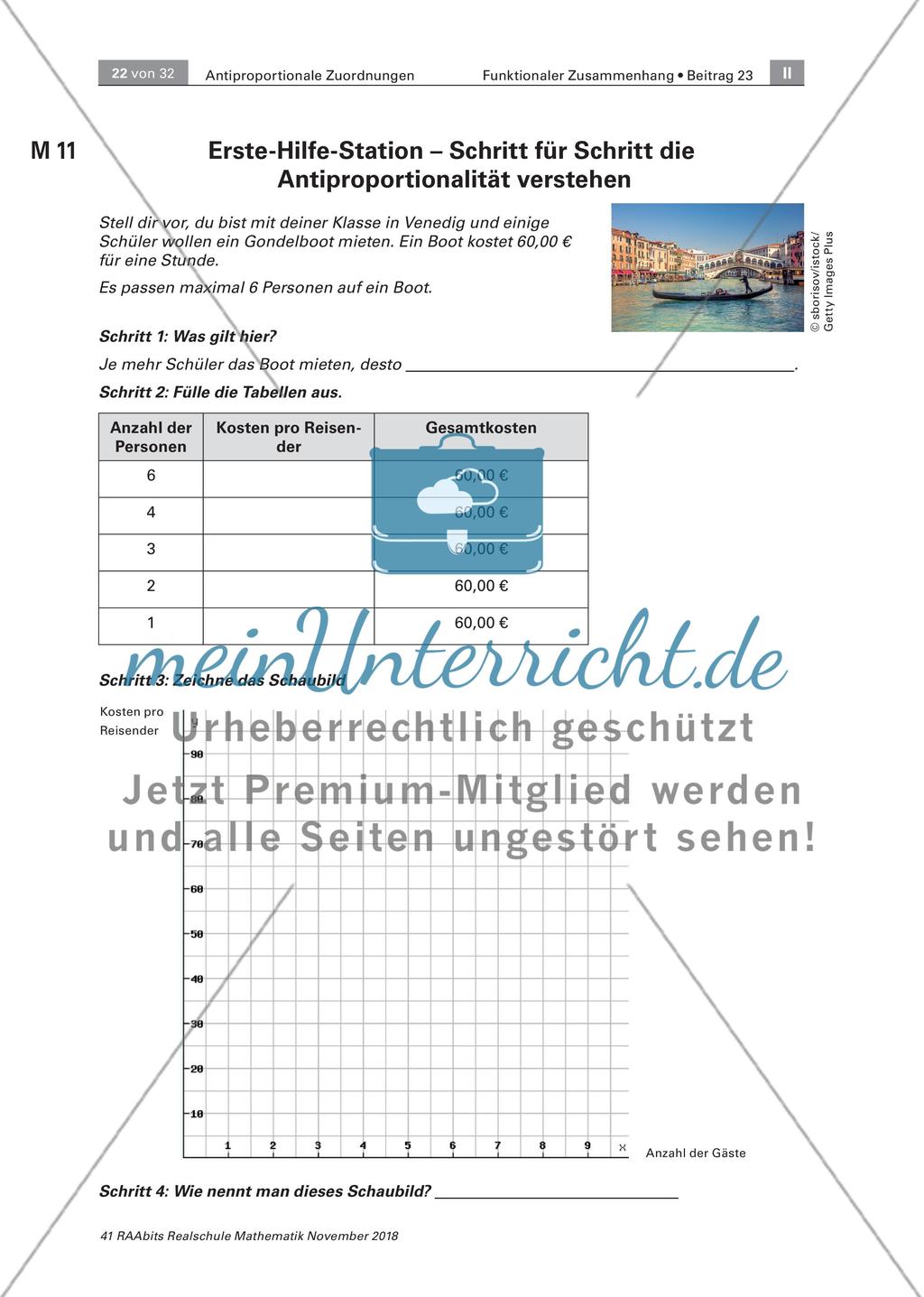 Planung von Events und Reisen: Einführung zu antiproportionalen Zuordnungen Preview 18
