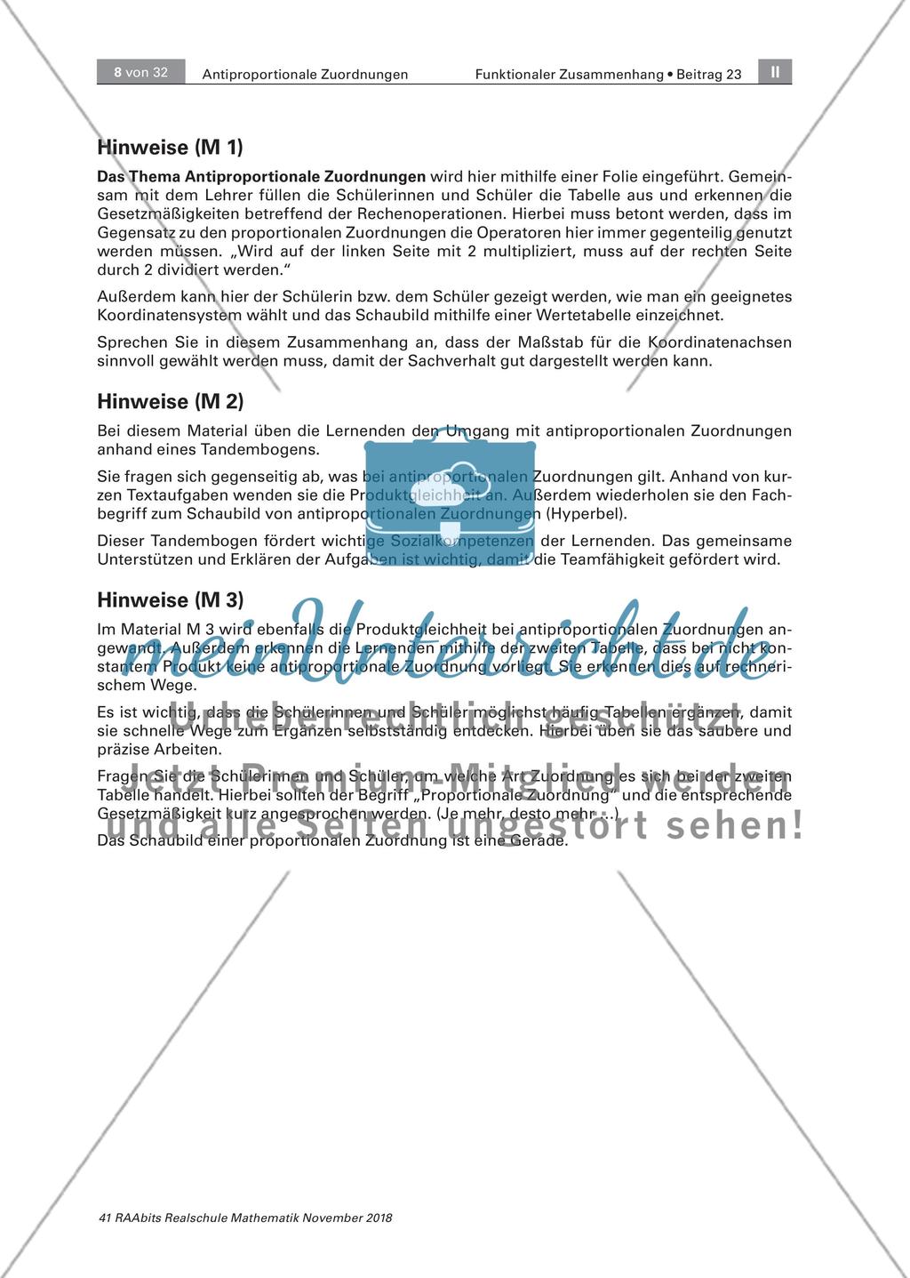 Planung von Events und Reisen: Einführung zu antiproportionalen Zuordnungen Preview 4