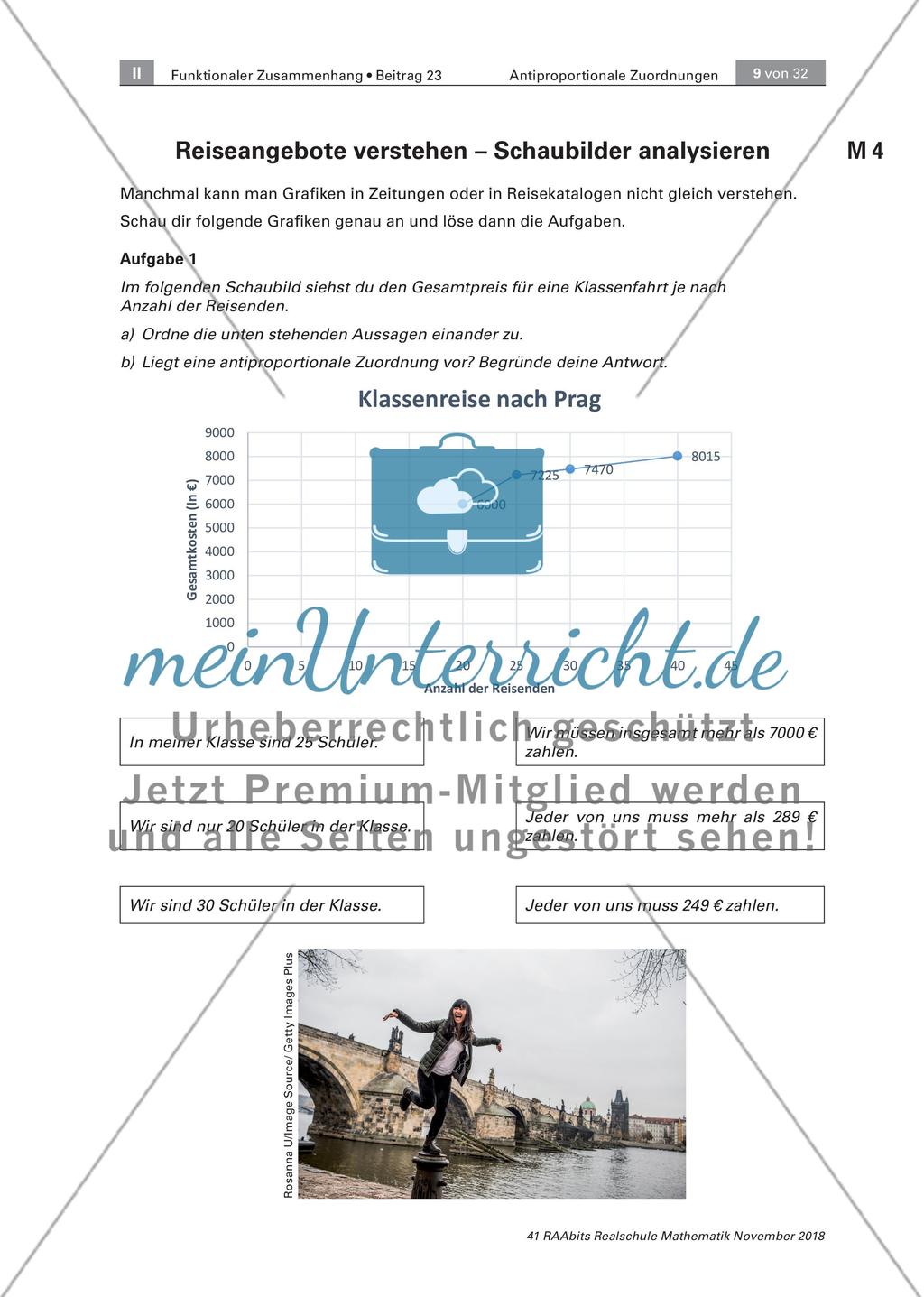 Planung von Events und Reisen: Einführung zu antiproportionalen Zuordnungen Preview 5