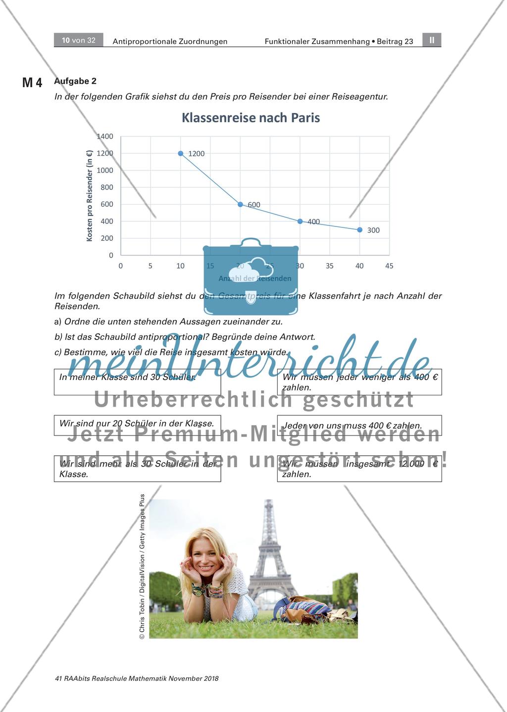 Planung von Events und Reisen: Einführung zu antiproportionalen Zuordnungen Preview 6