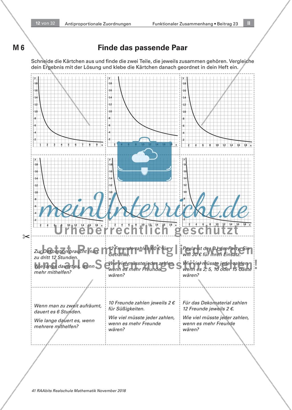 Planung von Events und Reisen: Einführung zu antiproportionalen Zuordnungen Preview 8