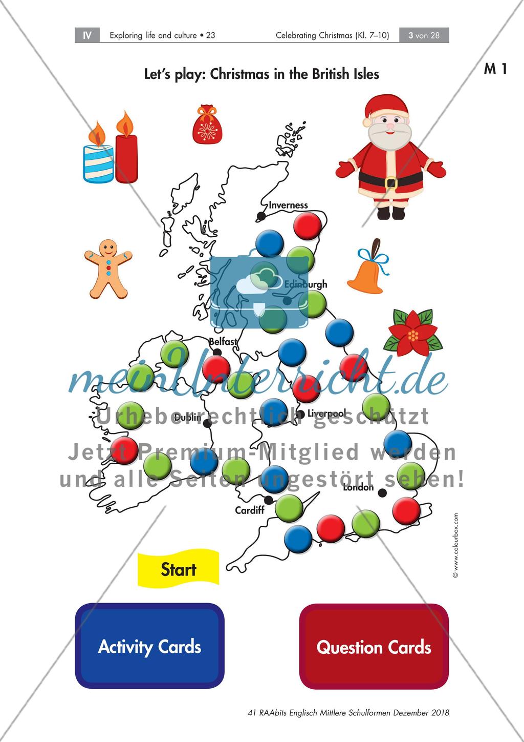 Landeskunde: Celebrating Christmas - Christmas games Preview 1