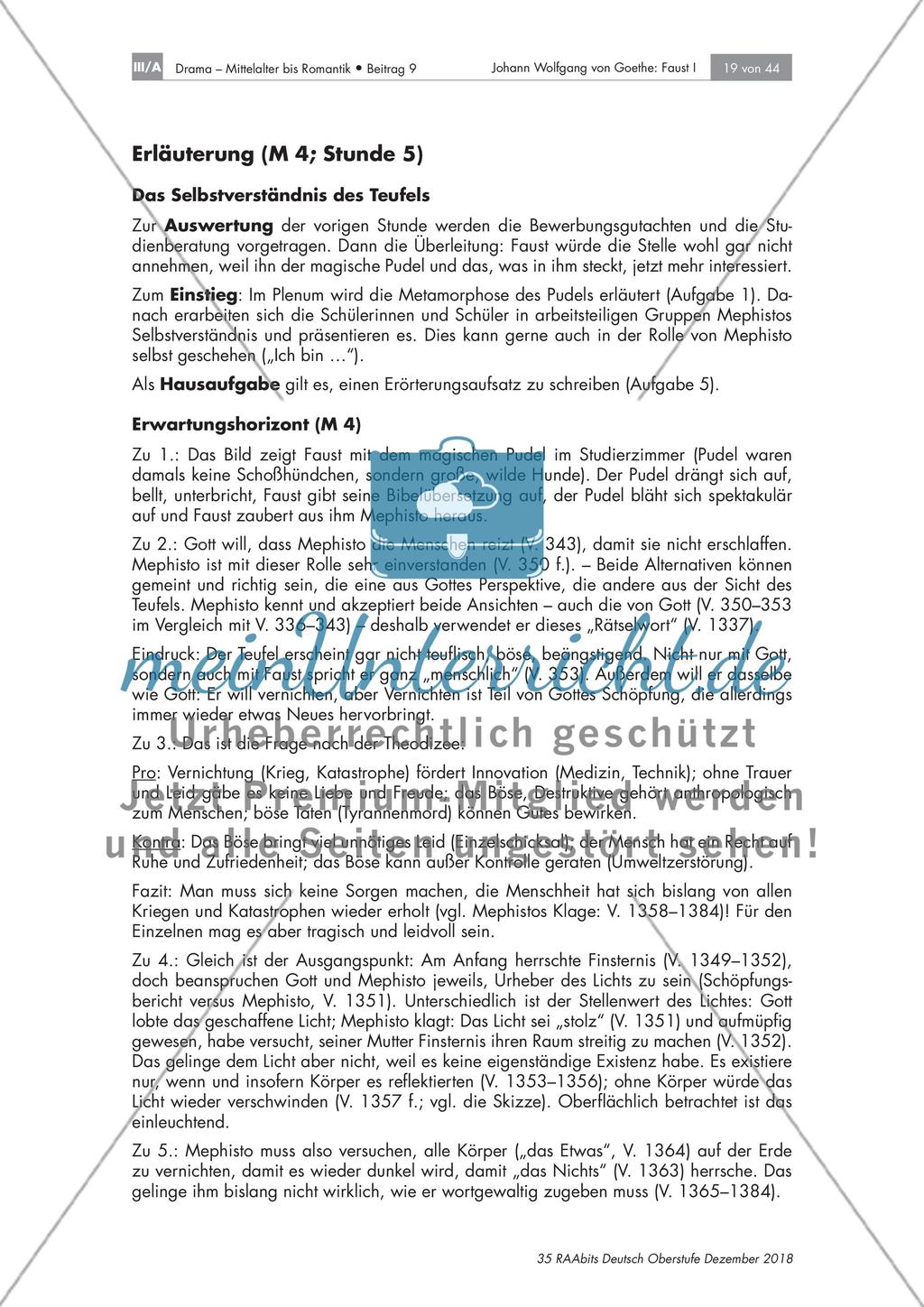 Goethe - Faust I: Das Selbstverständnis des Teufels Preview 2