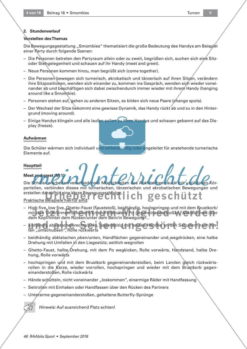 Smombies: Bewegungsgestaltung zum Thema Handysucht Preview 4