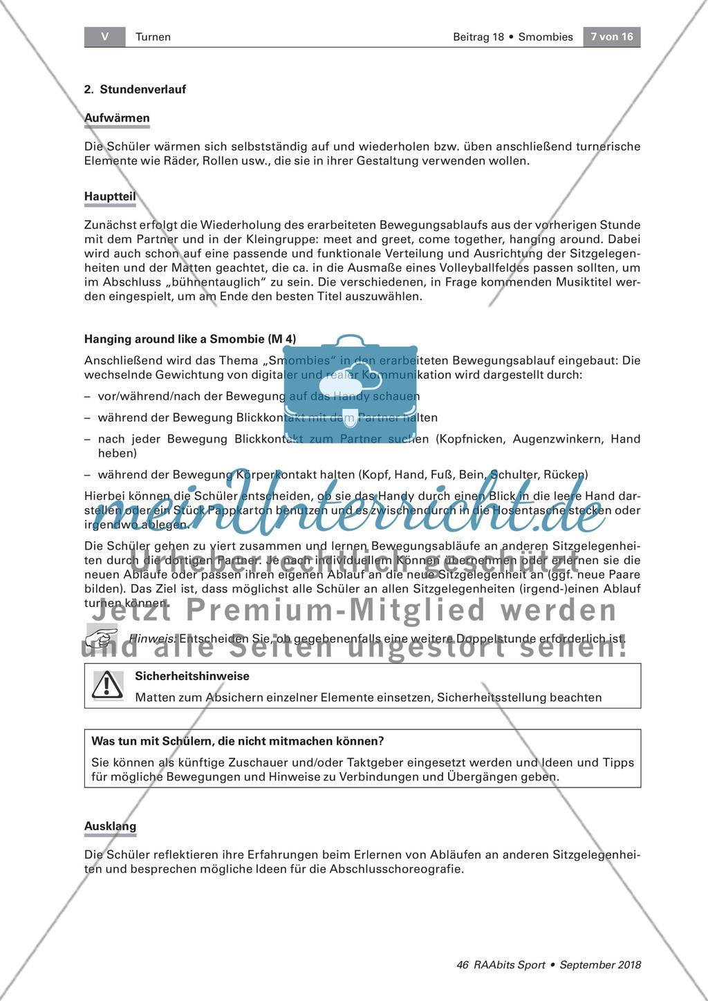 Smombies: Bewegungsgestaltung zum Thema Handysucht Preview 7