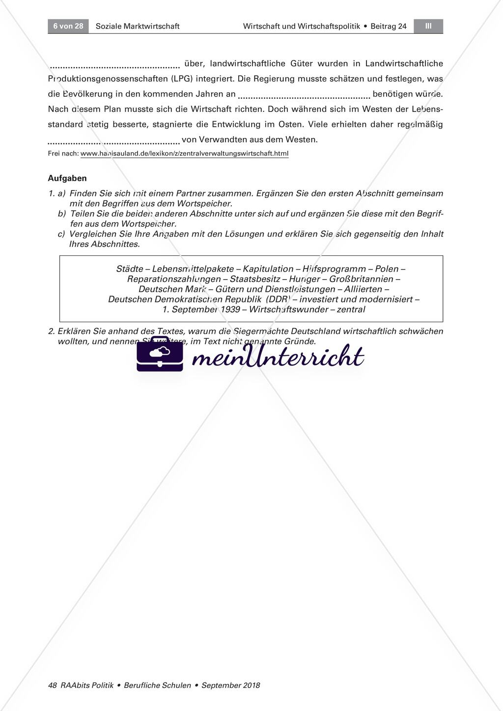 Wirtschaftsordnung in Deutschland im Vergleich zu anderen Formen Preview 2