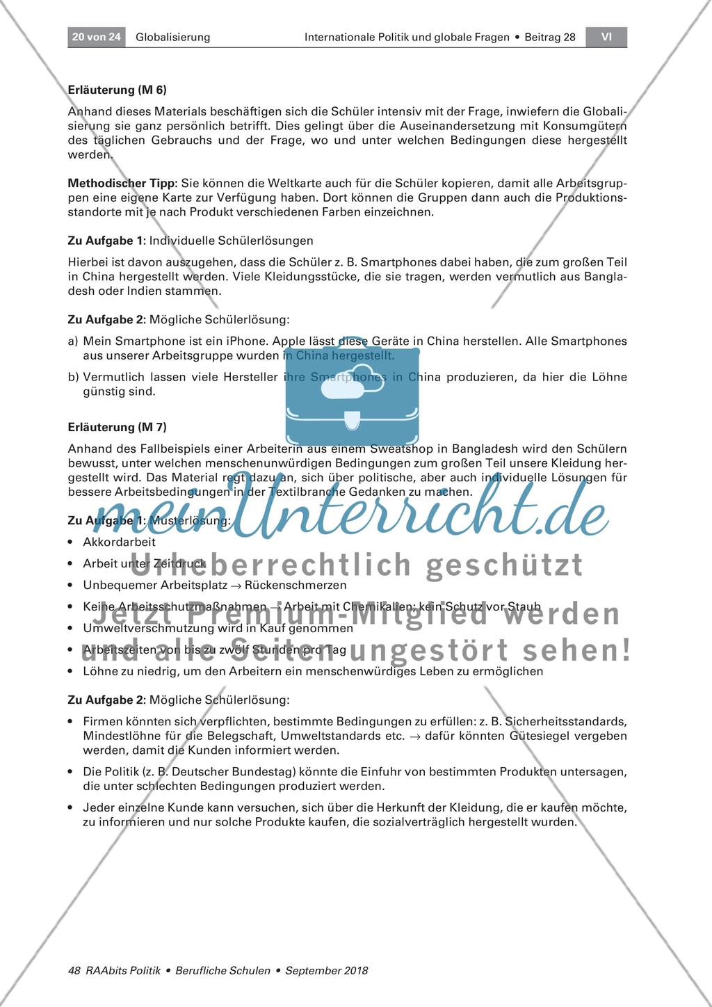 Wirtschaft, Politik und Arbeitsbedingungen in einer globalisierten Welt Preview 7