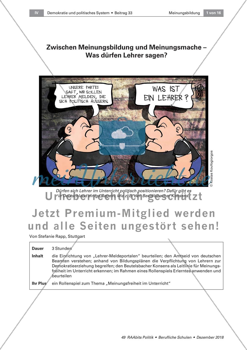 Zwischen Meinungsbildung und Meinungsmache im Unterricht Preview 1