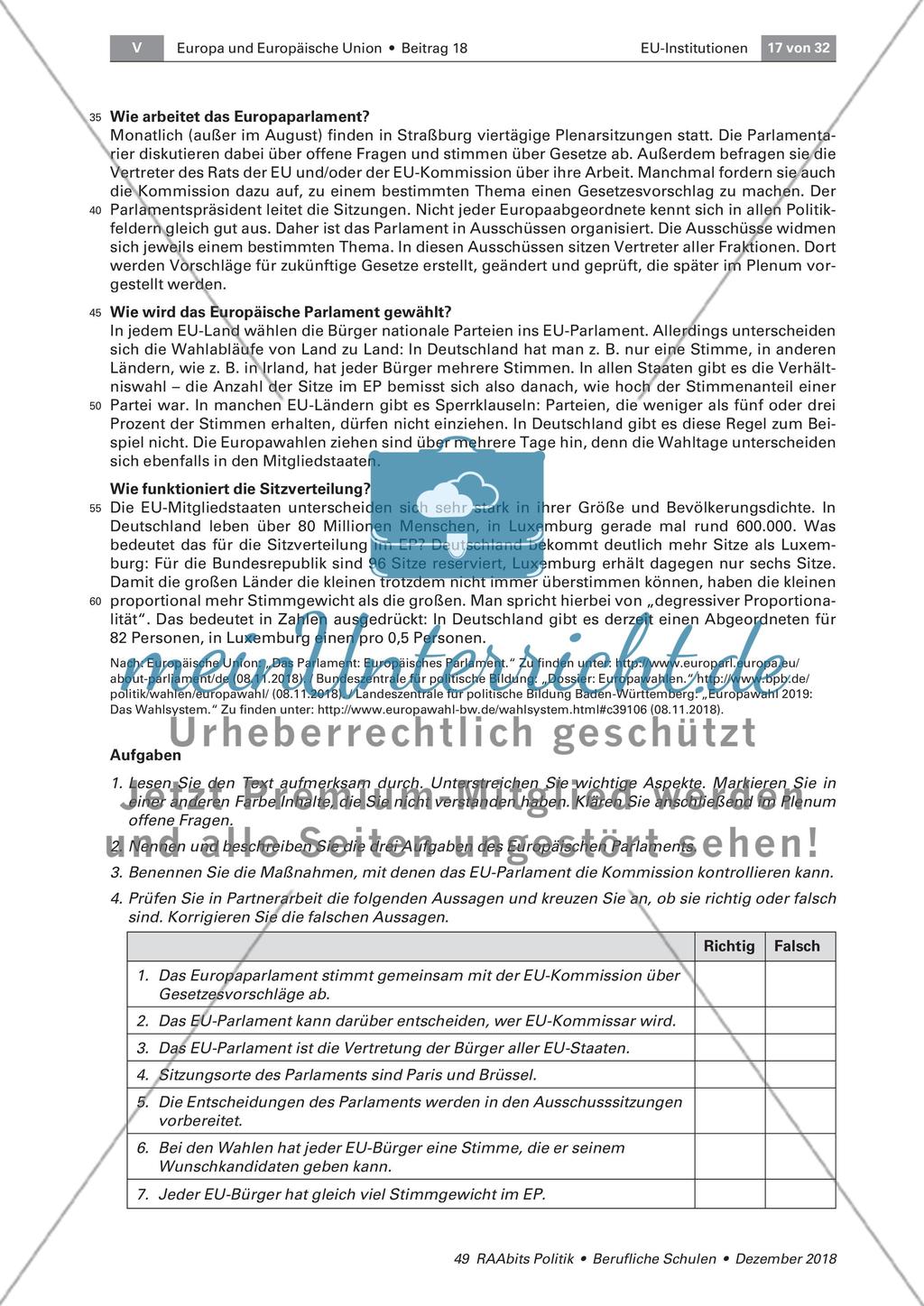 EU-Organe: Rat, Kommission, Parlament Preview 2