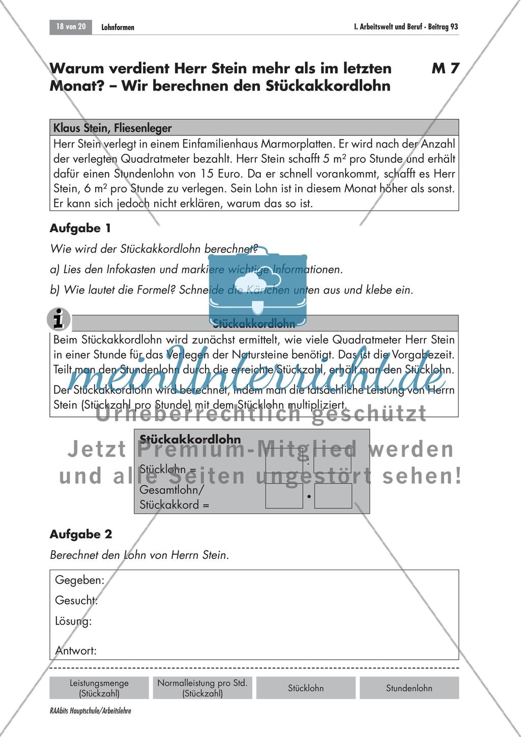 Unterschiedliche Lohnformen im Vergleich Preview 18