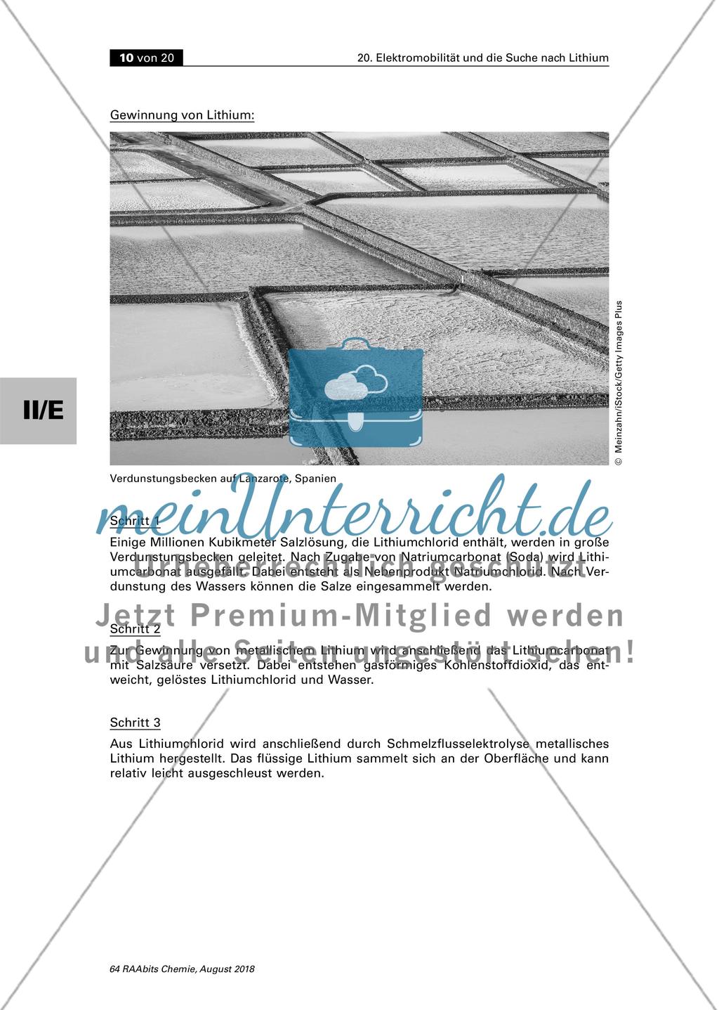 Elektromobilität und die Suche nach Lithium (Sek. II) Stand: 08/2018 Preview 10