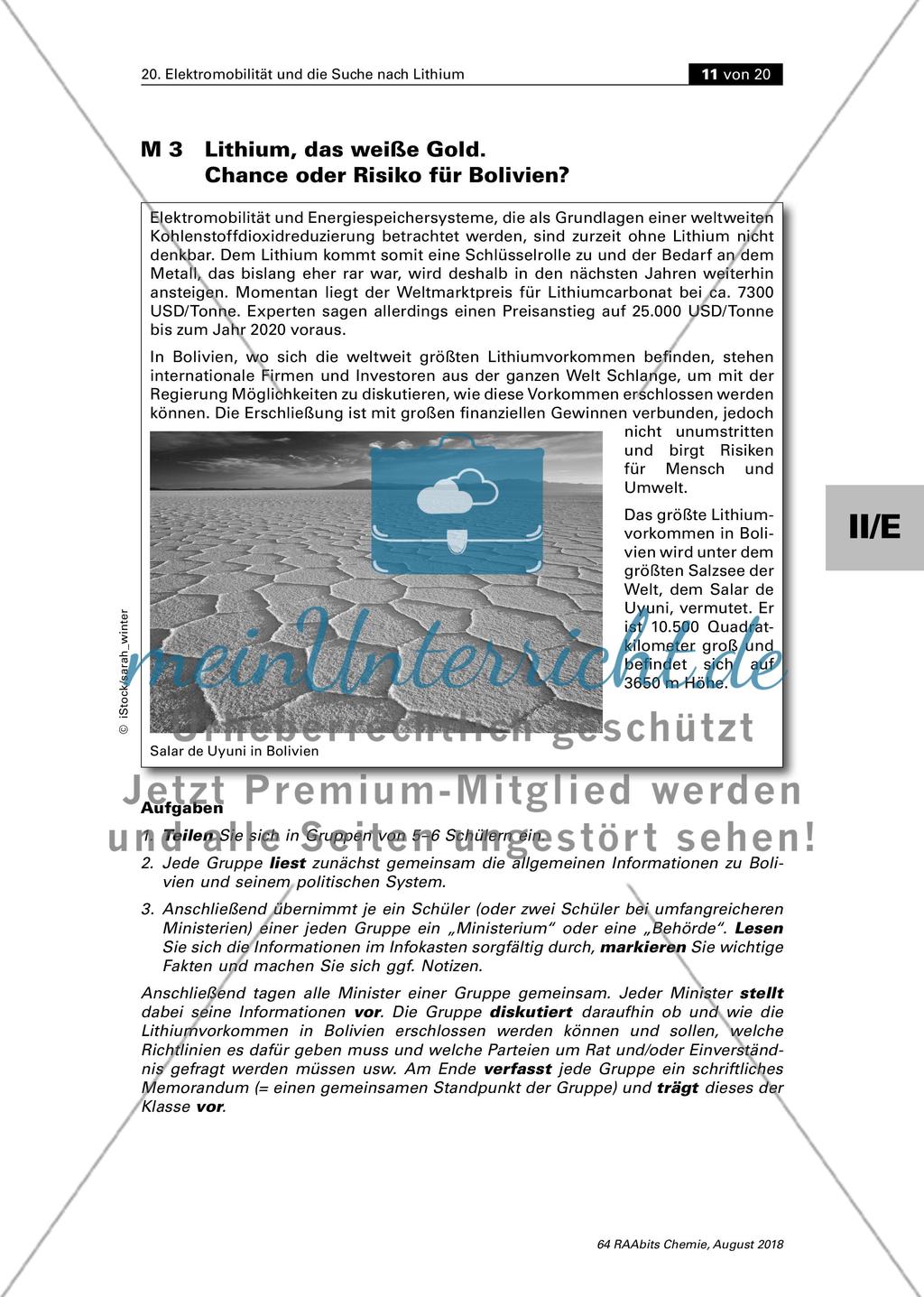 Elektromobilität und die Suche nach Lithium (Sek. II) Stand: 08/2018 Preview 11