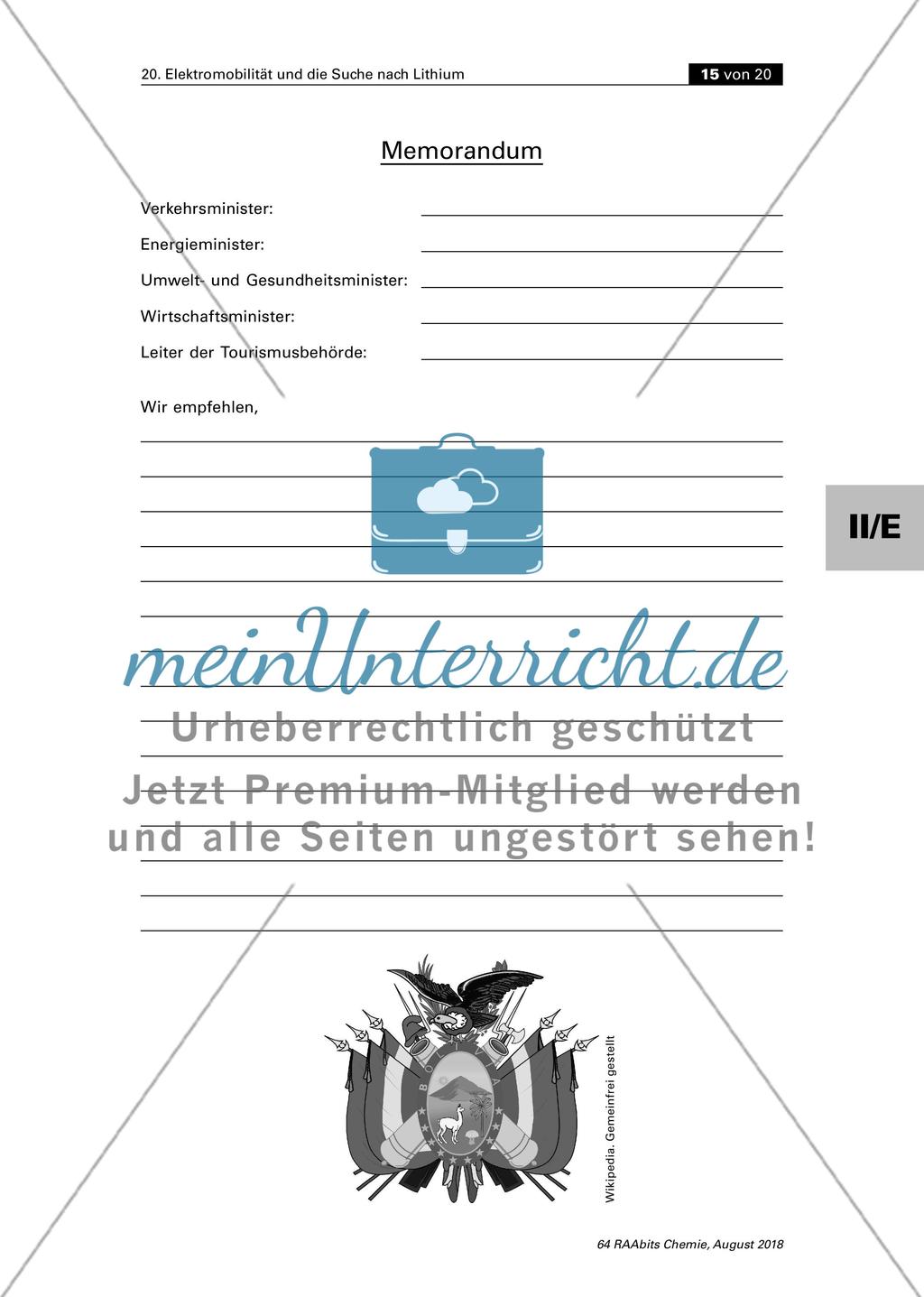 Elektromobilität und die Suche nach Lithium (Sek. II) Stand: 08/2018 Preview 15