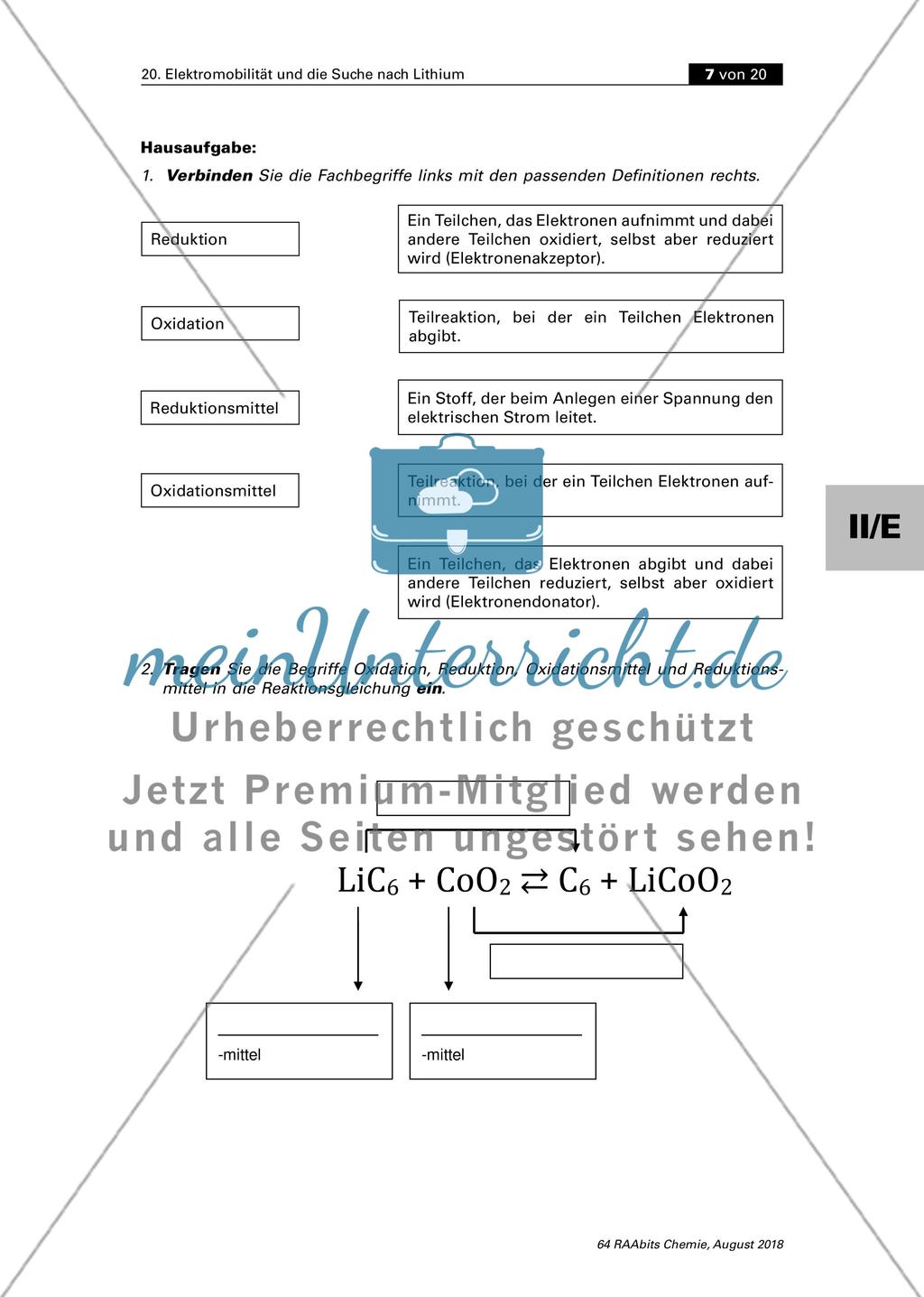 Elektromobilität und die Suche nach Lithium (Sek. II) Stand: 08/2018 Preview 7
